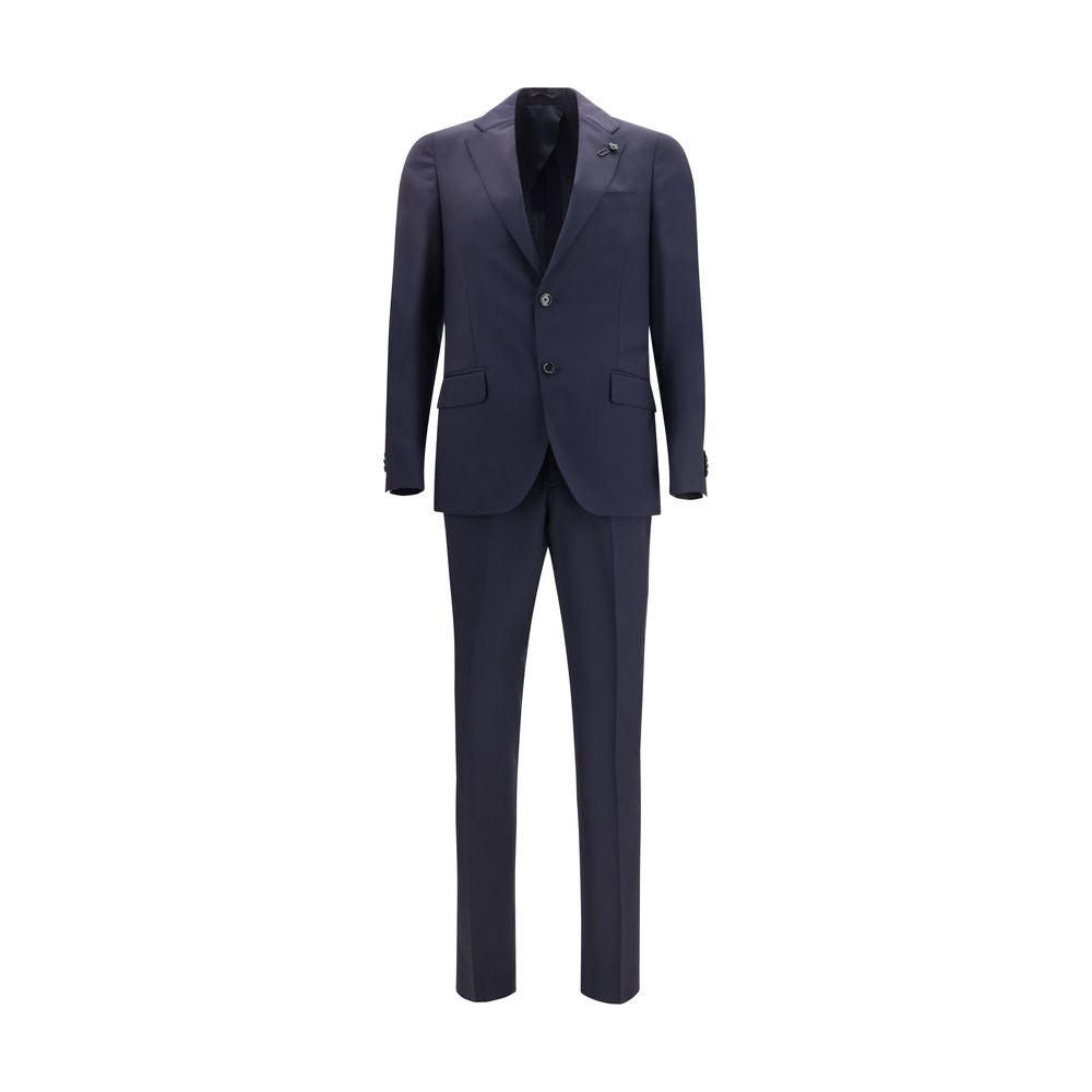 Lardini Blauer Zweiteiler aus Fleecewolle