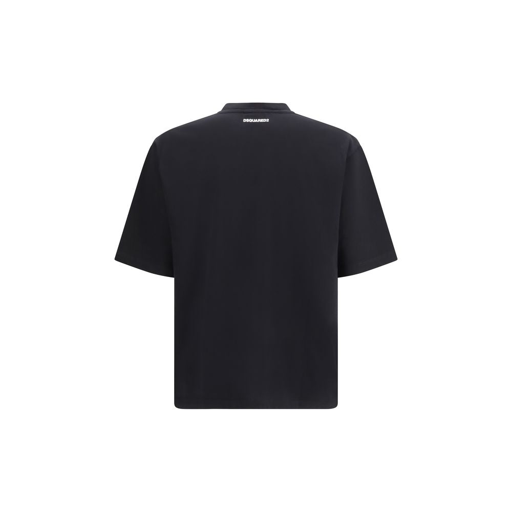 Dsquared² Schwarzes Baumwoll-T-Shirt
