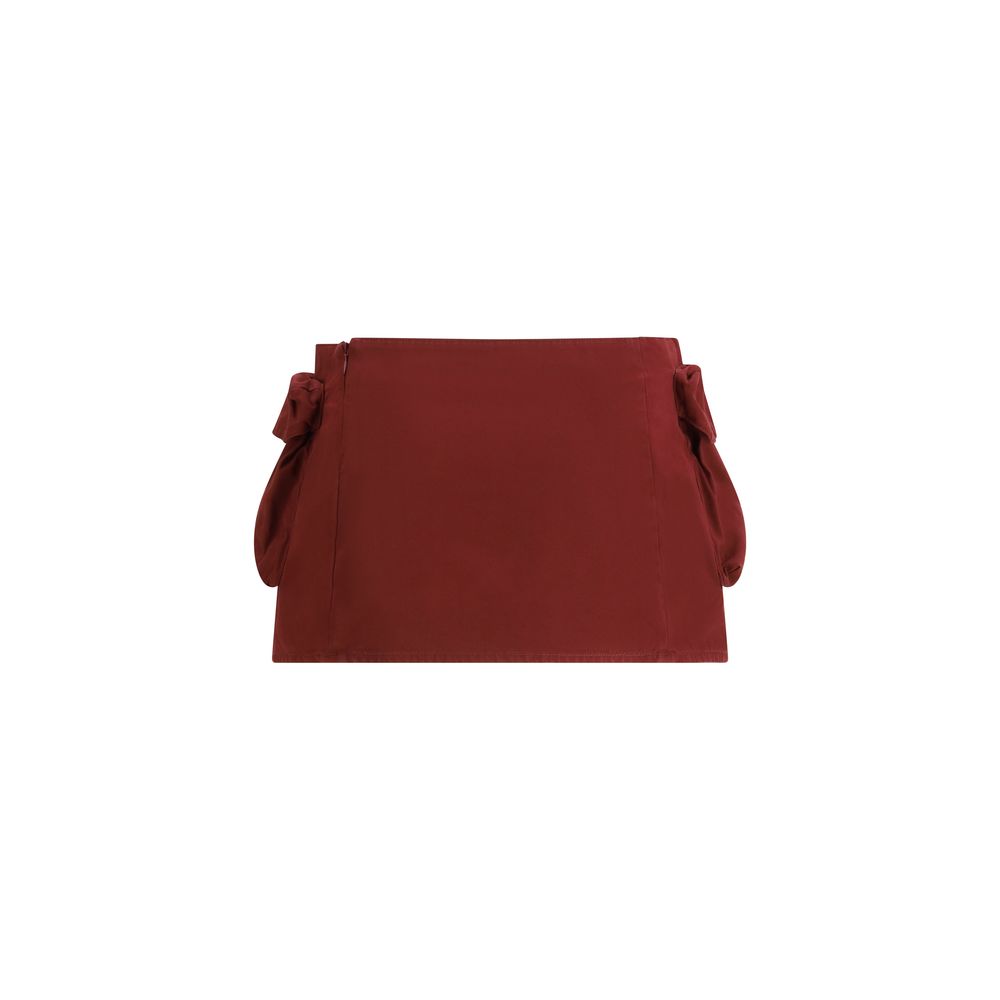 Miu Miu Minirock aus Baumwolle in Bordeaux
