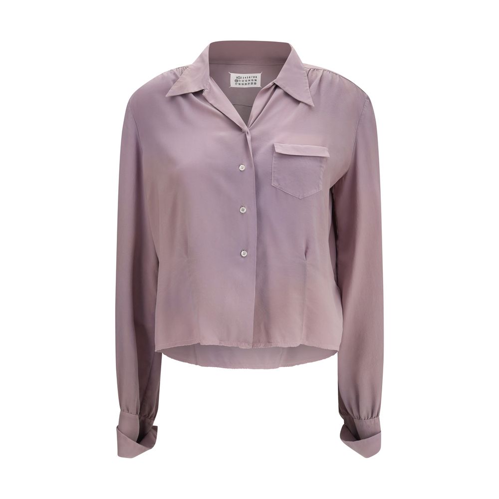 Maison Margiela Lila Seidenhemd