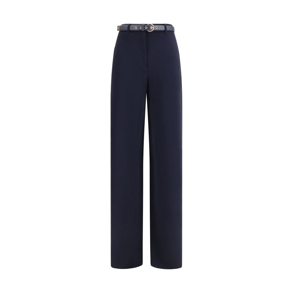 Max Mara Blaue Triacetat Freizeithose