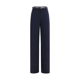Max Mara Blaue Triacetat Freizeithose