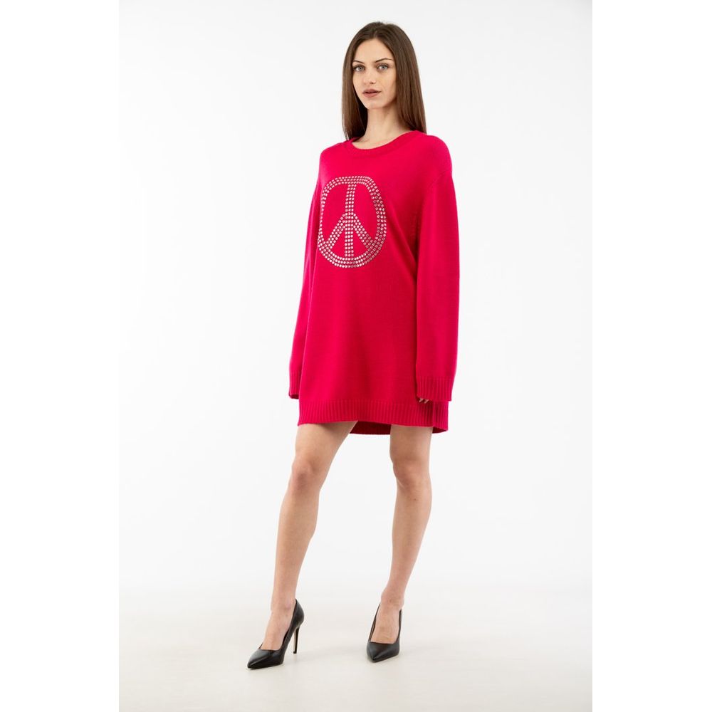 Moschino Fuchsia Wollkleid für die Freizeit