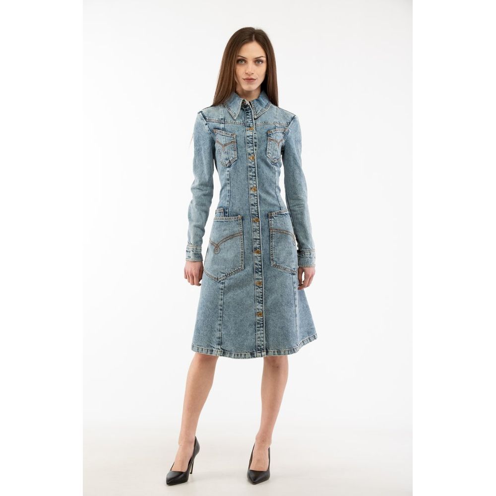Moschino Blaues Baumwoll-Freizeitkleid