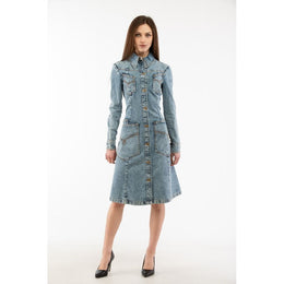 Moschino Blaues Baumwoll-Freizeitkleid