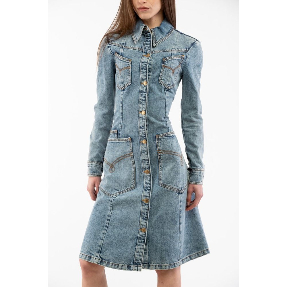 Moschino Blaues Baumwoll-Freizeitkleid