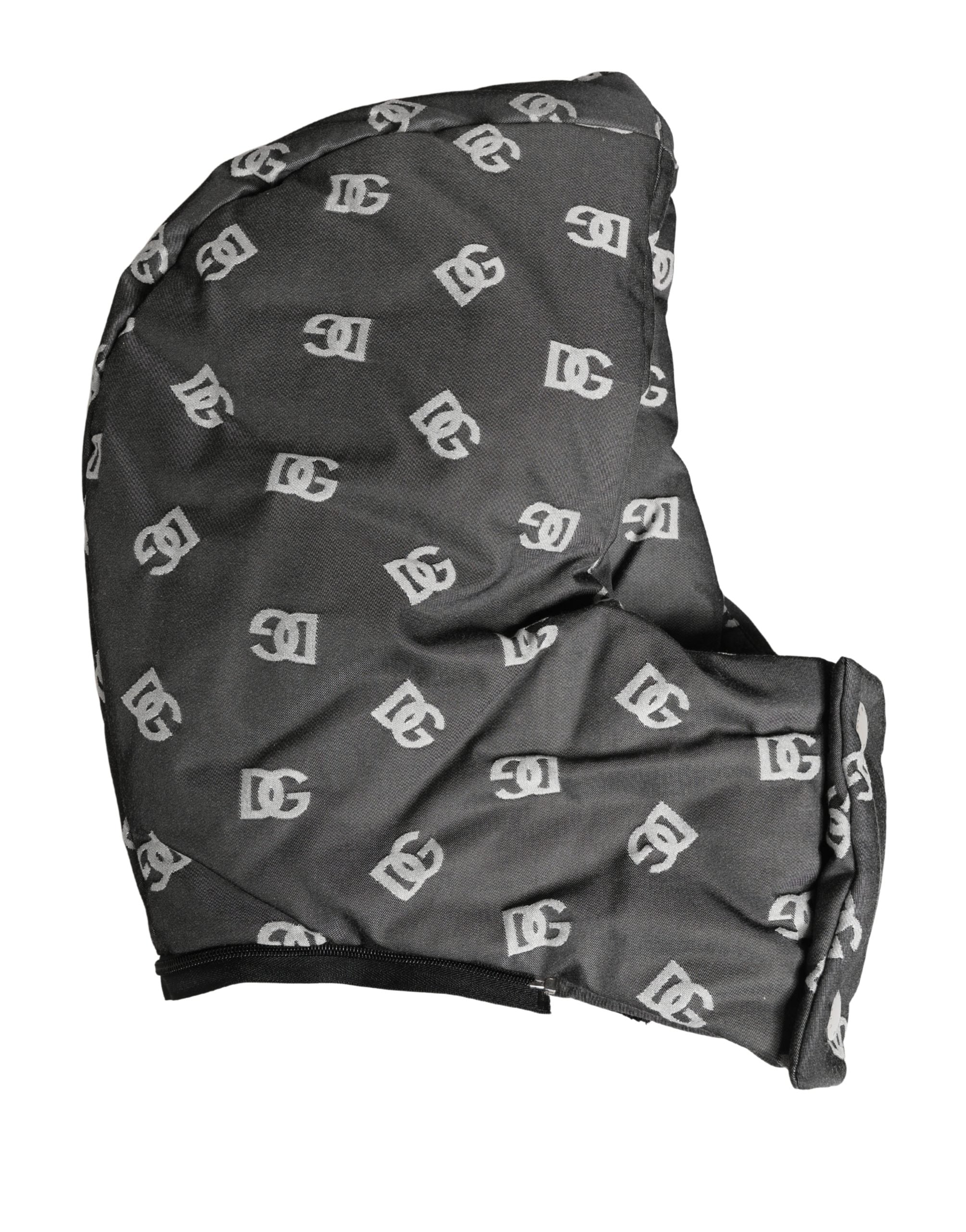 Dolce & Gabbana Schwarze Kopftuch-Kappe mit Logo-Print Capello Hut
