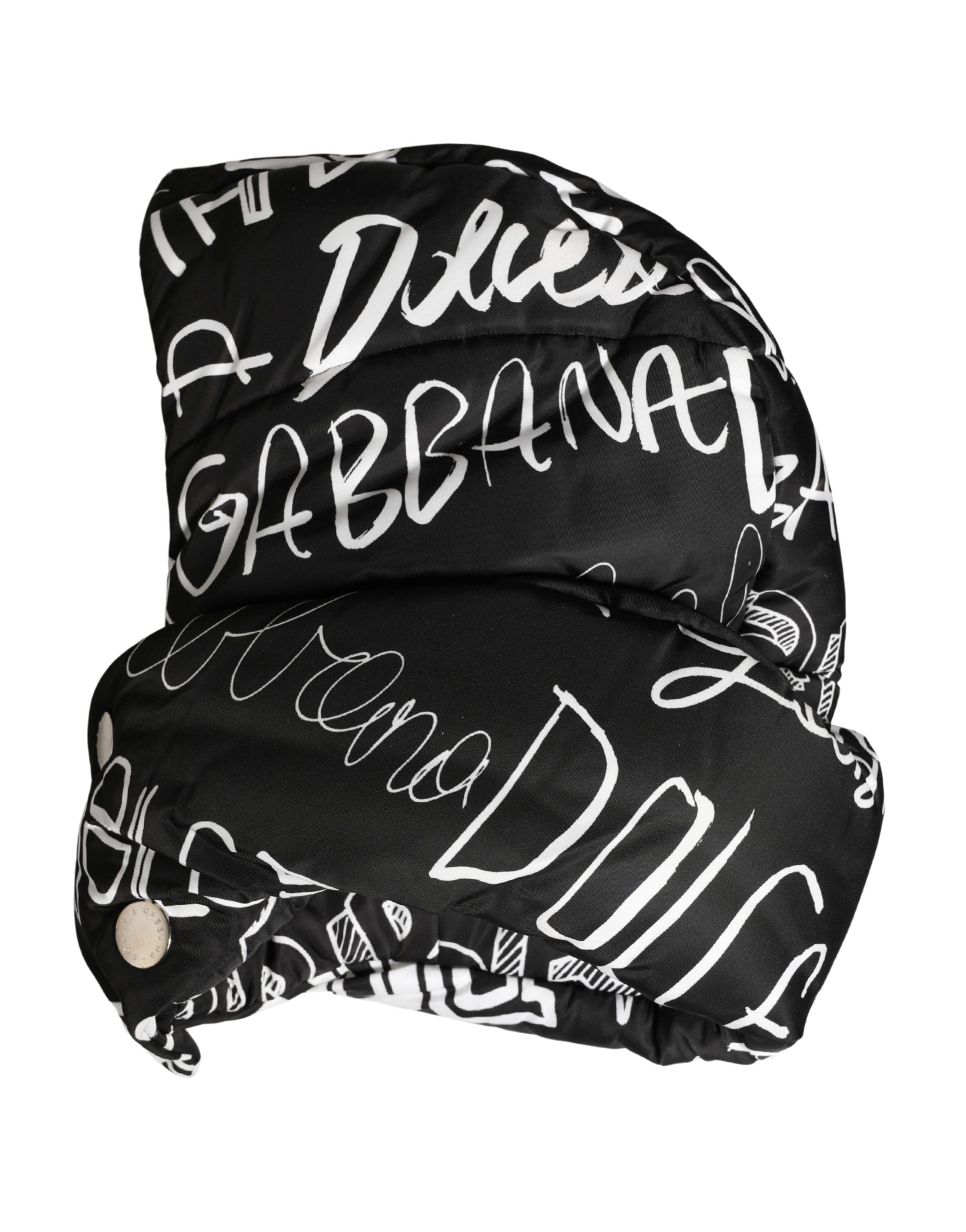 Dolce & Gabbana Schwarze Kopftuch-Kappe mit Logo-Print Capello Hut