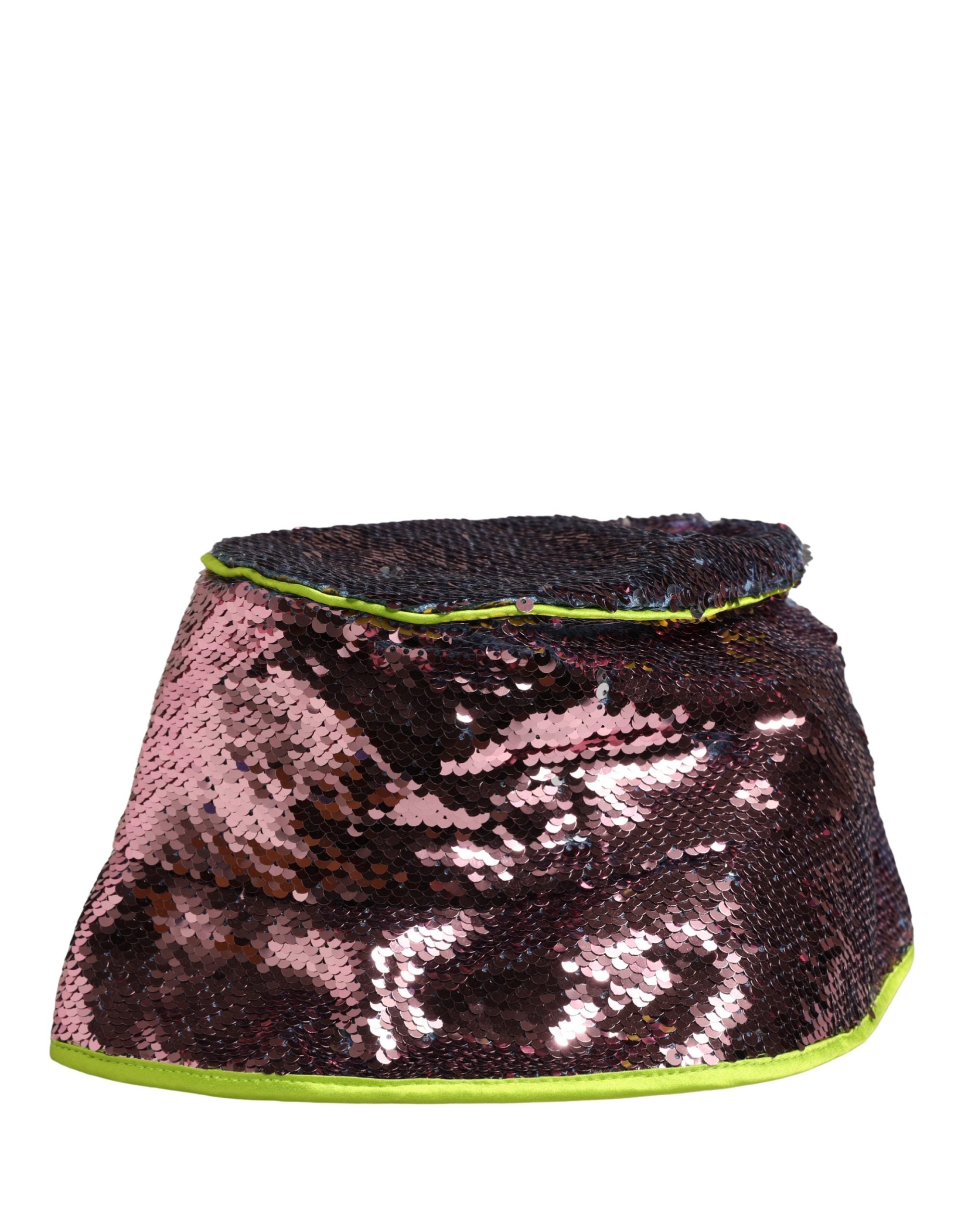 Dolce & Gabbana Herren-Fischerhut aus lila Pailletten
