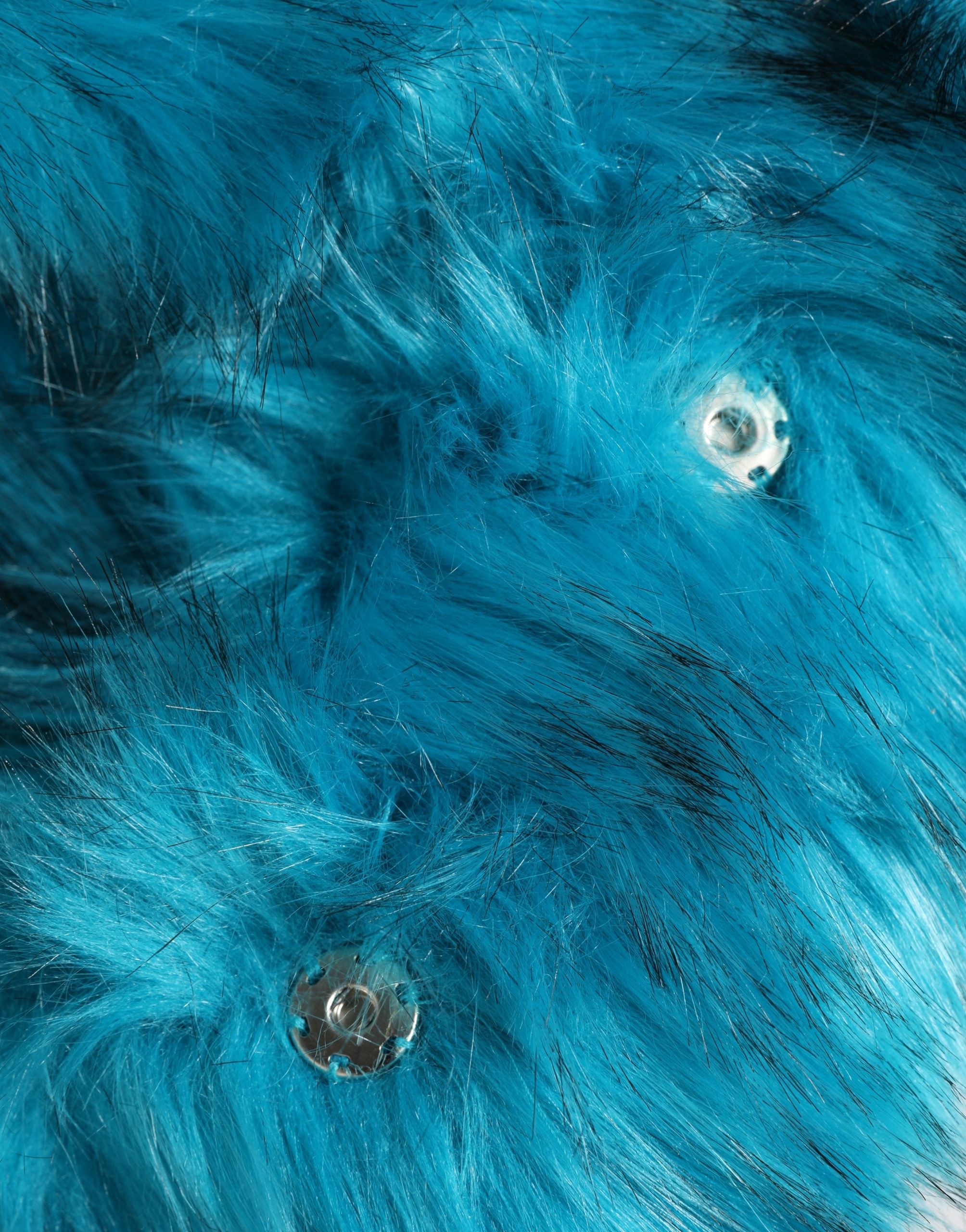 Dolce & Gabbana Blaue Modacryl-Pelz-Damen-Bucket-Capello-Mütze