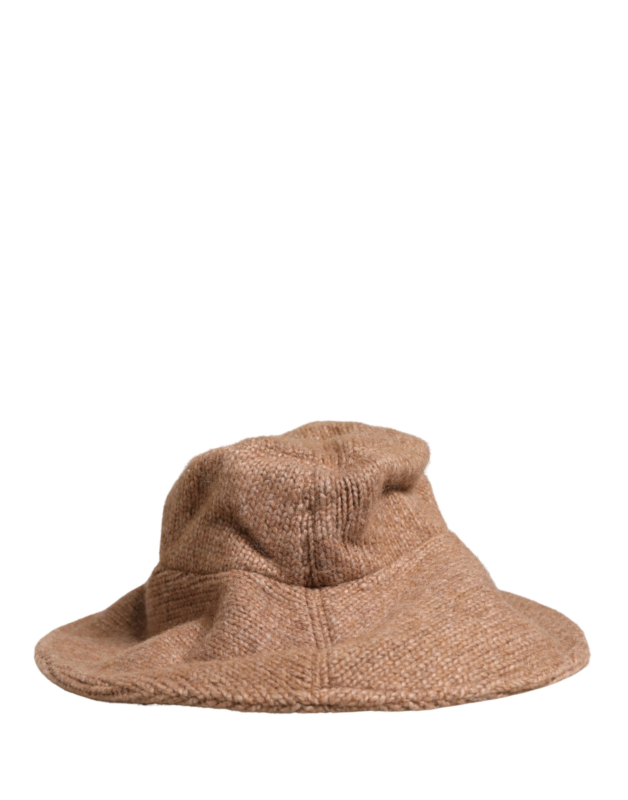 Dolce & Gabbana Braune Alpaka-Woll-Strickmütze für Damen