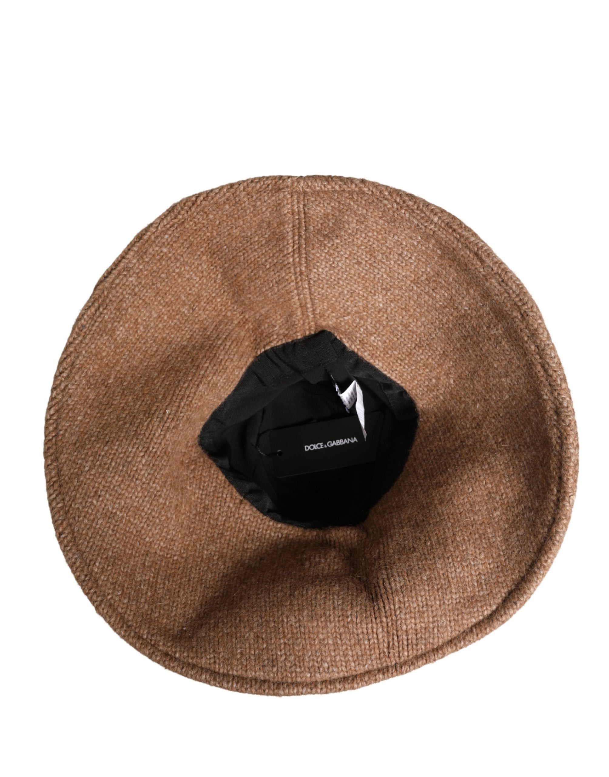 Dolce & Gabbana Braune Alpaka-Woll-Strickmütze für Damen