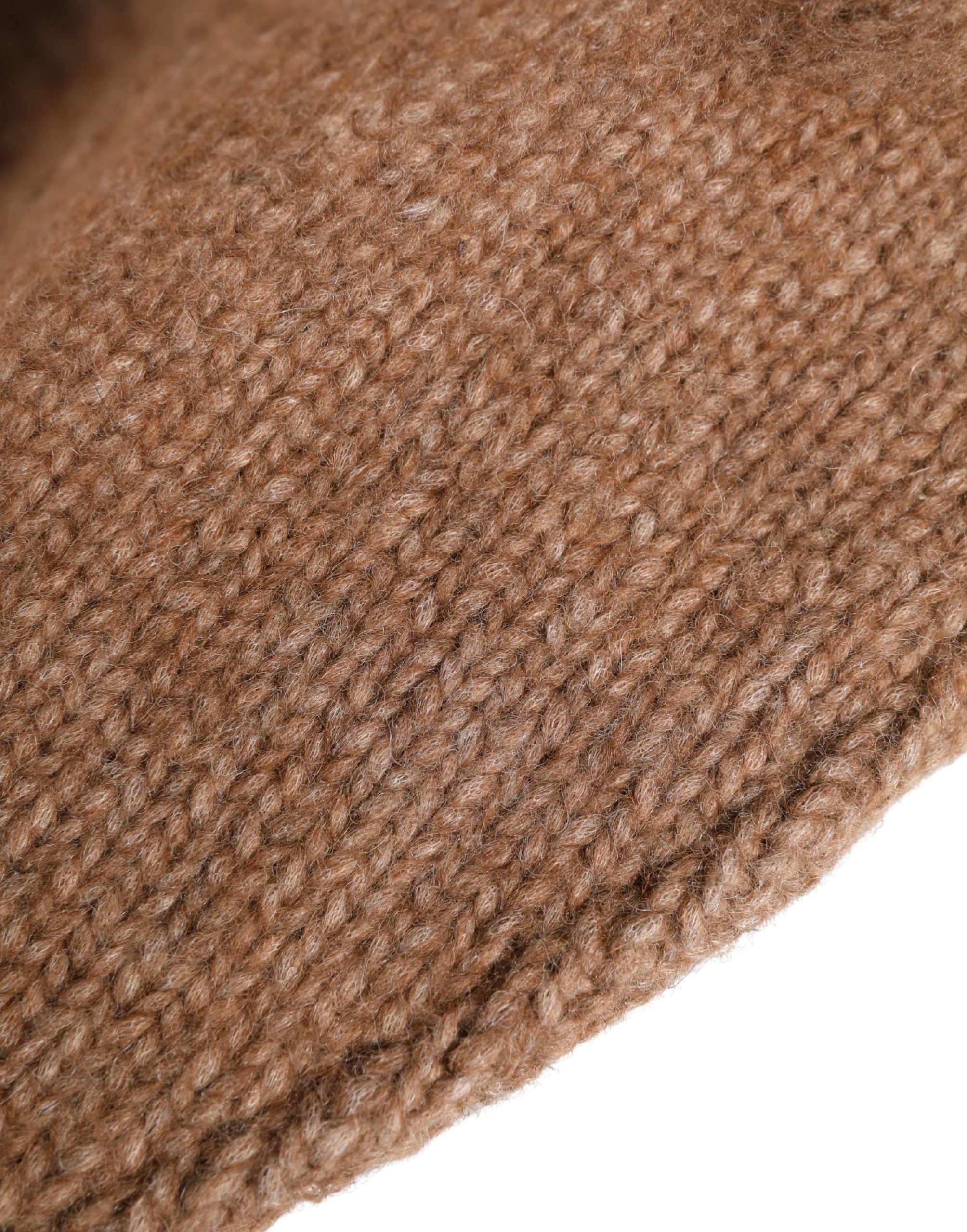 Dolce & Gabbana Braune Alpaka-Woll-Strickmütze für Damen