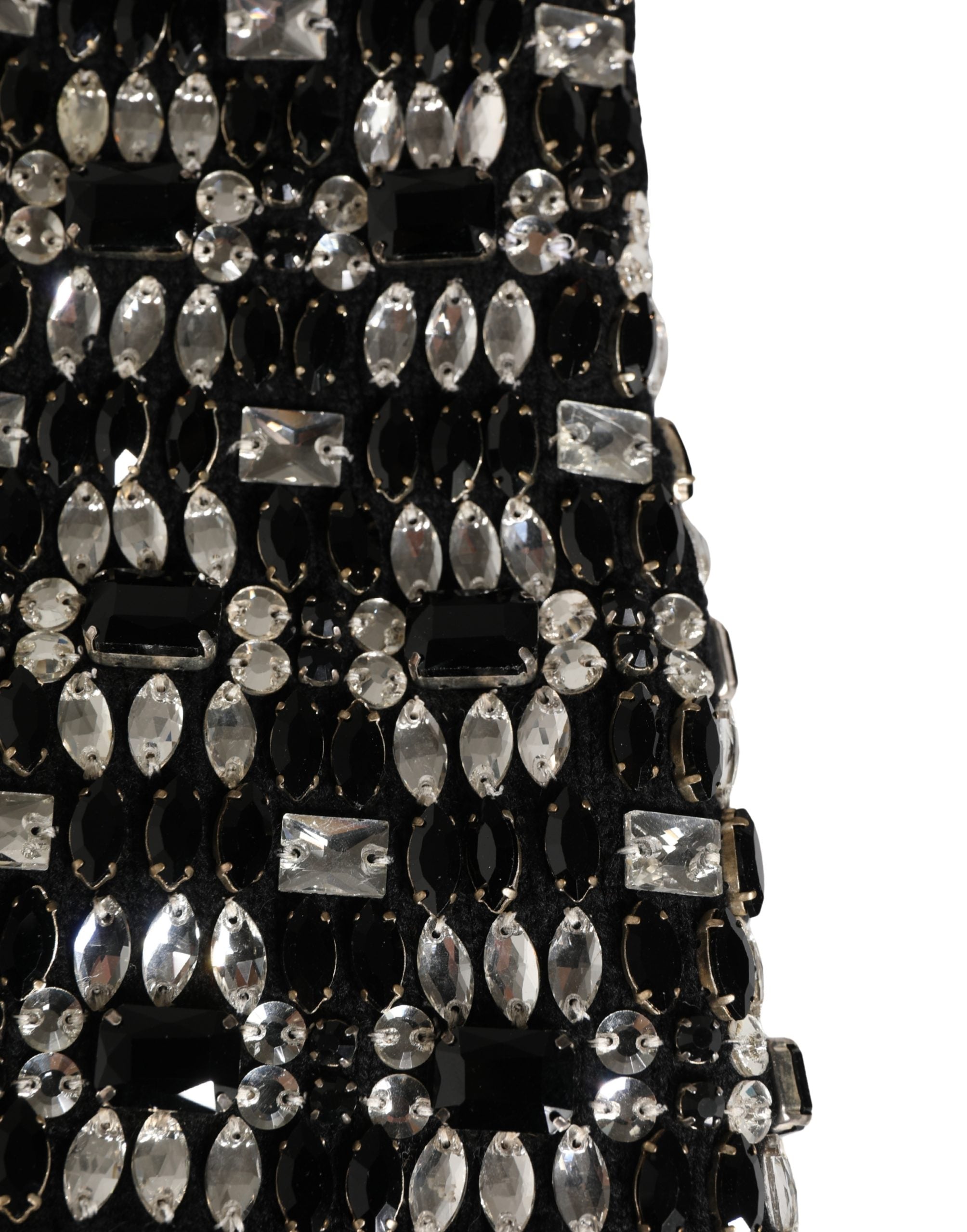 Dolce & Gabbana Schwarze Woll-Sturmhaube mit Kristallbesatz