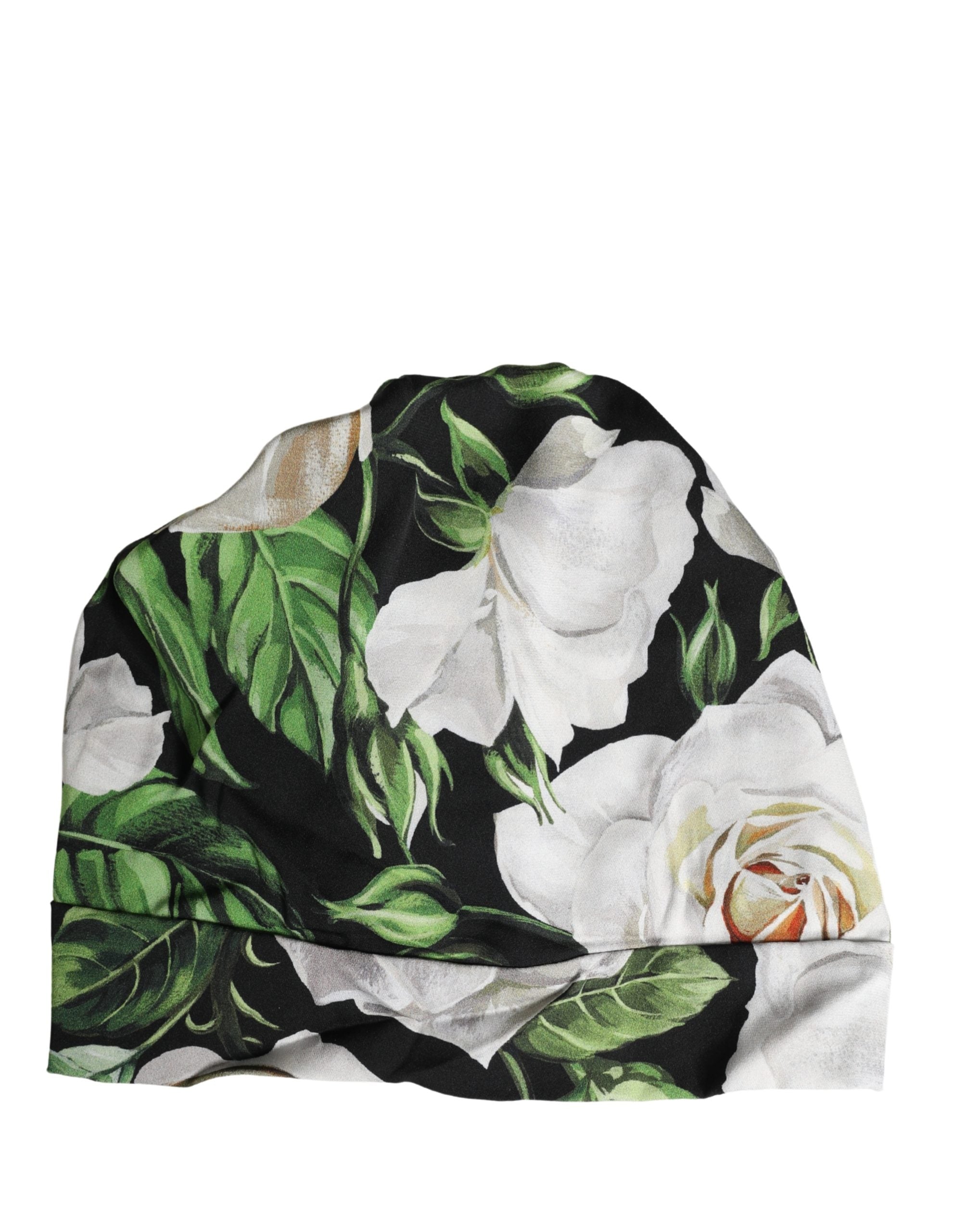 Dolce & Gabbana Schwarzer Turban mit Blumenmotiv für Damen