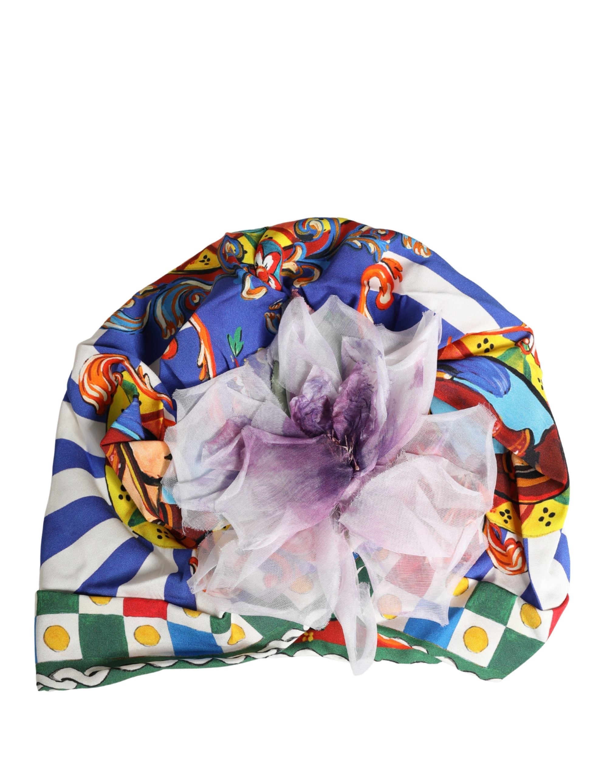 Dolce & Gabbana Mehrfarbiger Turban-Kopfschmuck mit Carretto-Motiv