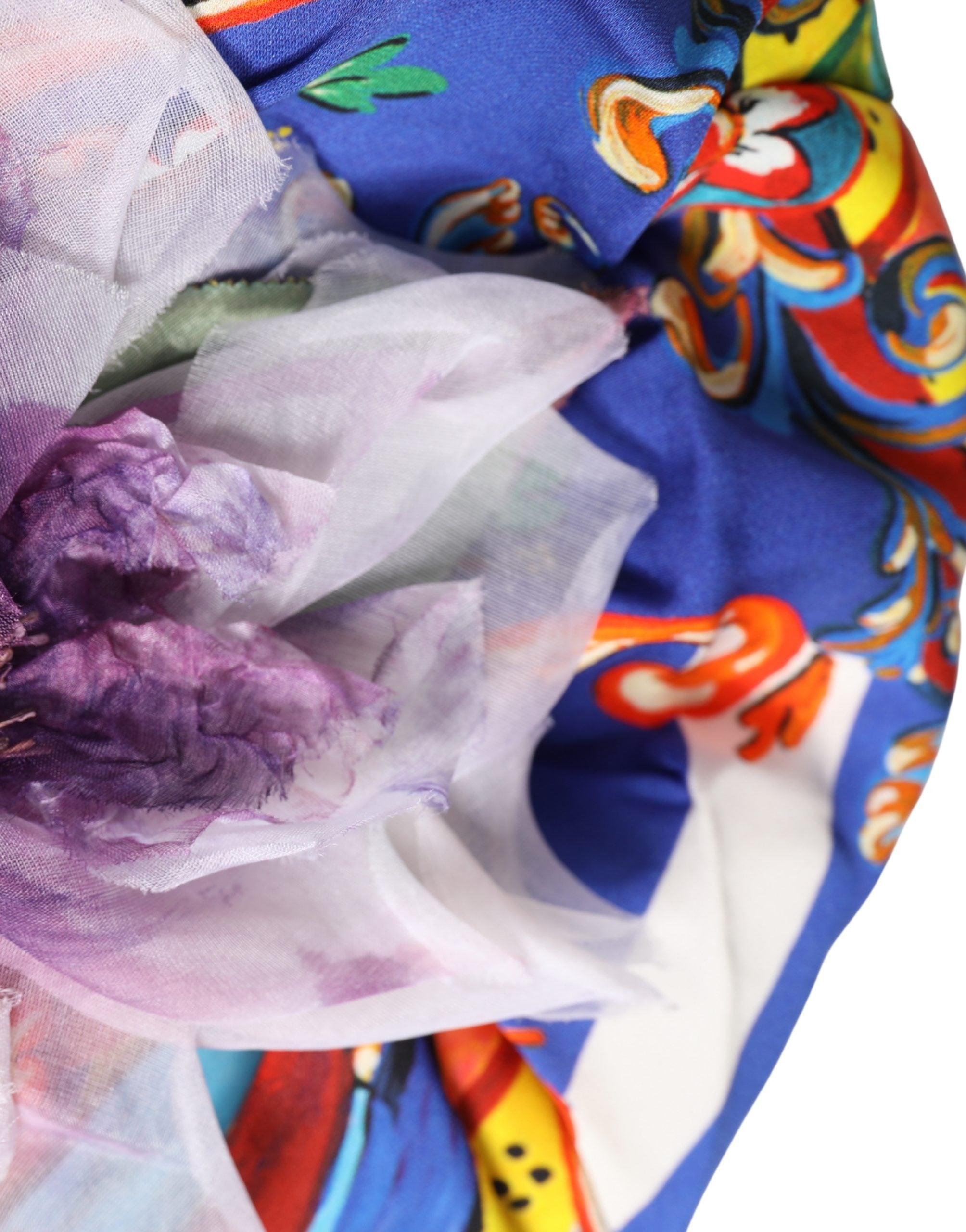 Dolce & Gabbana Mehrfarbiger Turban-Kopfschmuck mit Carretto-Motiv