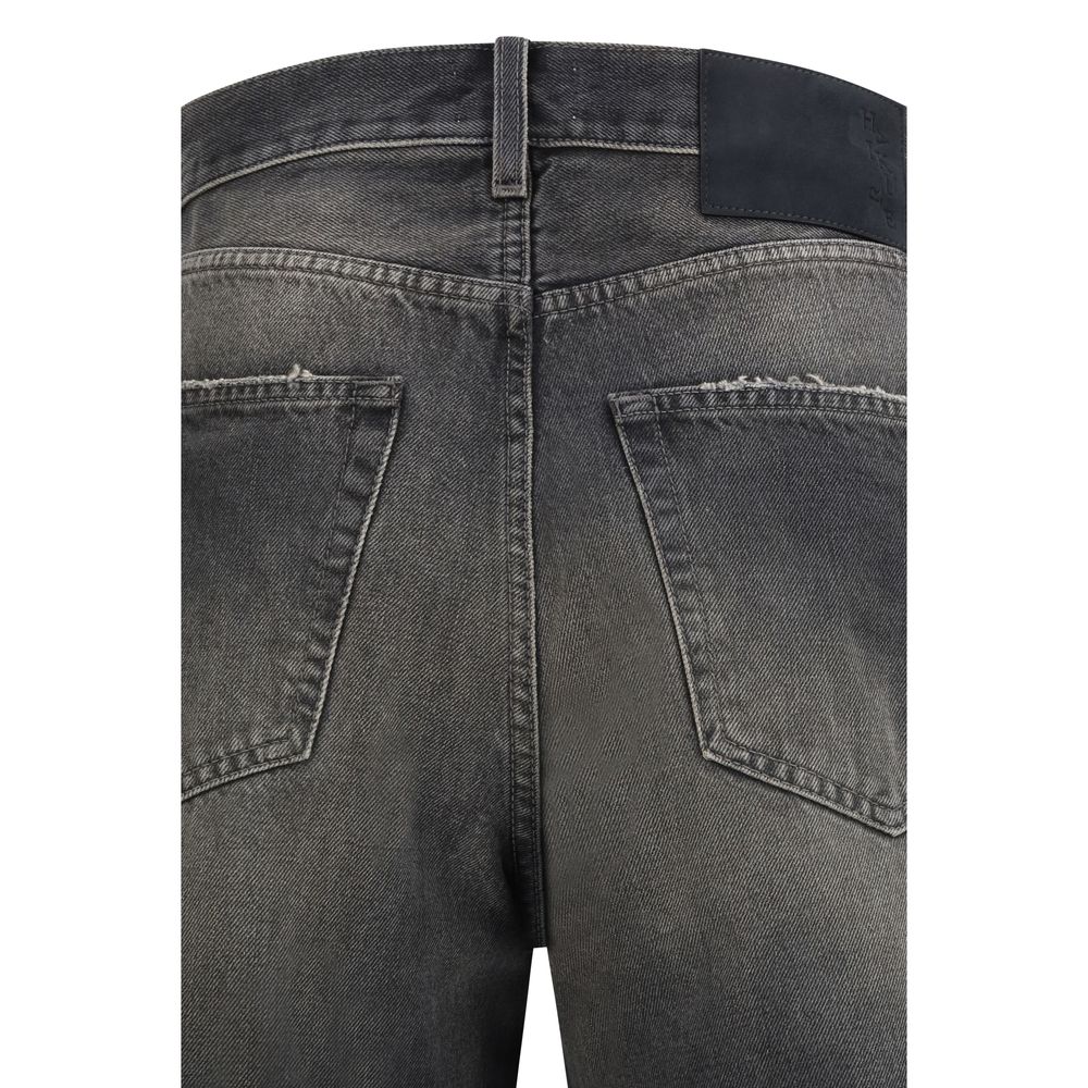Haikure Schwarze Baumwolljeans im Relaxed Fit