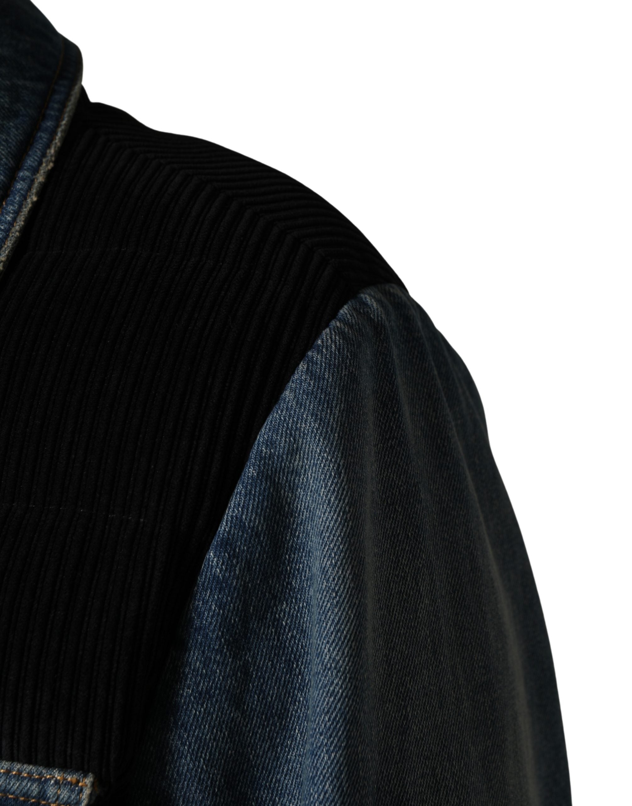 Dolce & Gabbana Schwarze blaue Baumwoll-Denim-Blouson-Jacke für Herren