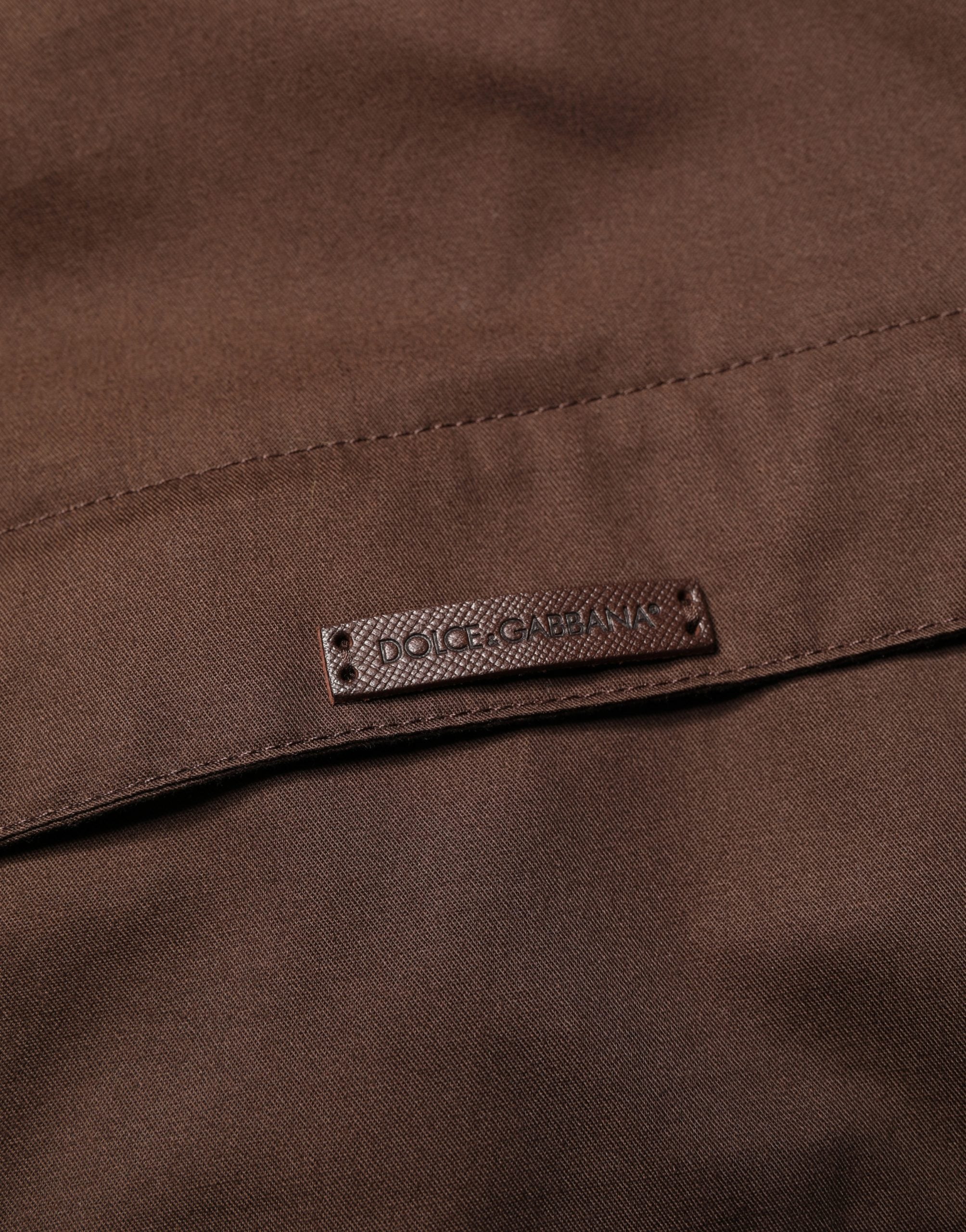 Dolce & Gabbana Brauner Beige Baumwoll-Reißverschluss-Windbreaker