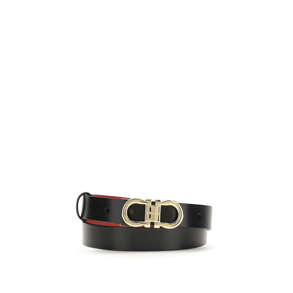 Ferragamo Schwarzer Kalbsleder Bos Taurus Regular Gürtel