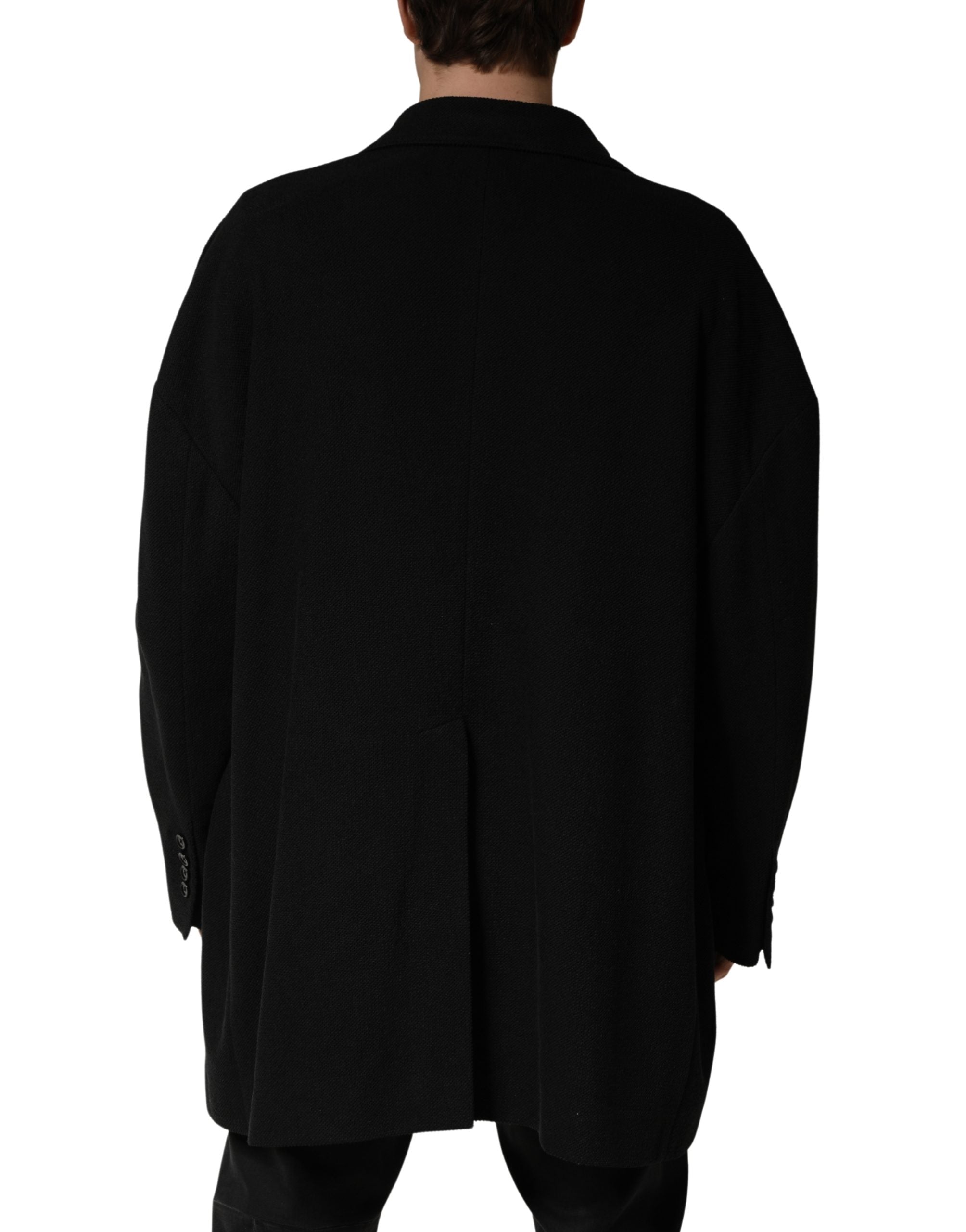 Dolce & Gabbana Schwarzer Zweireihiger Anzugjacke mit 2 Knöpfen