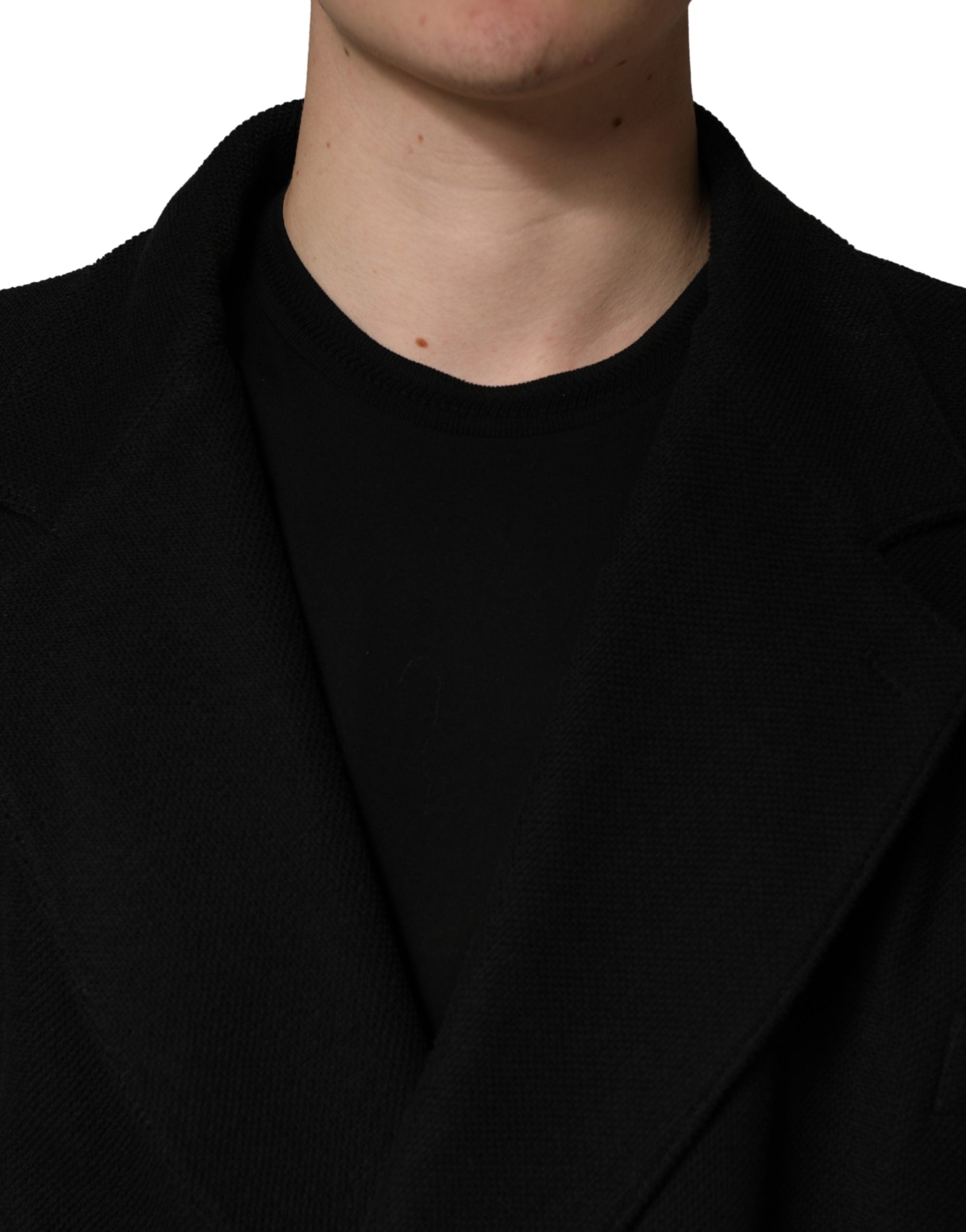 Dolce & Gabbana Schwarzer Zweireihiger Anzugjacke mit 2 Knöpfen