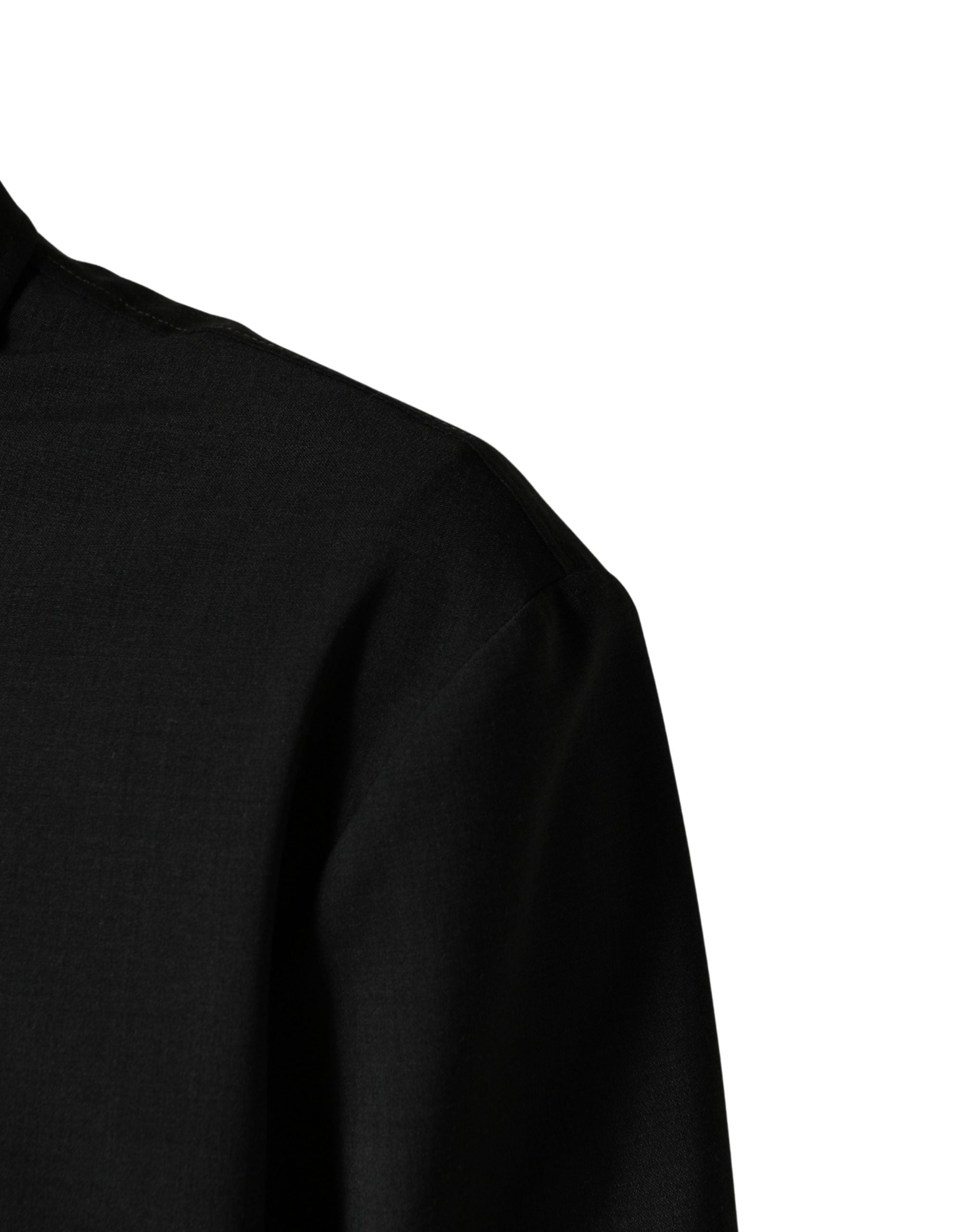 Dolce & Gabbana Schwarze Woll-Bomberjacke mit durchgehendem Reißverschluss und Logo für Herren
