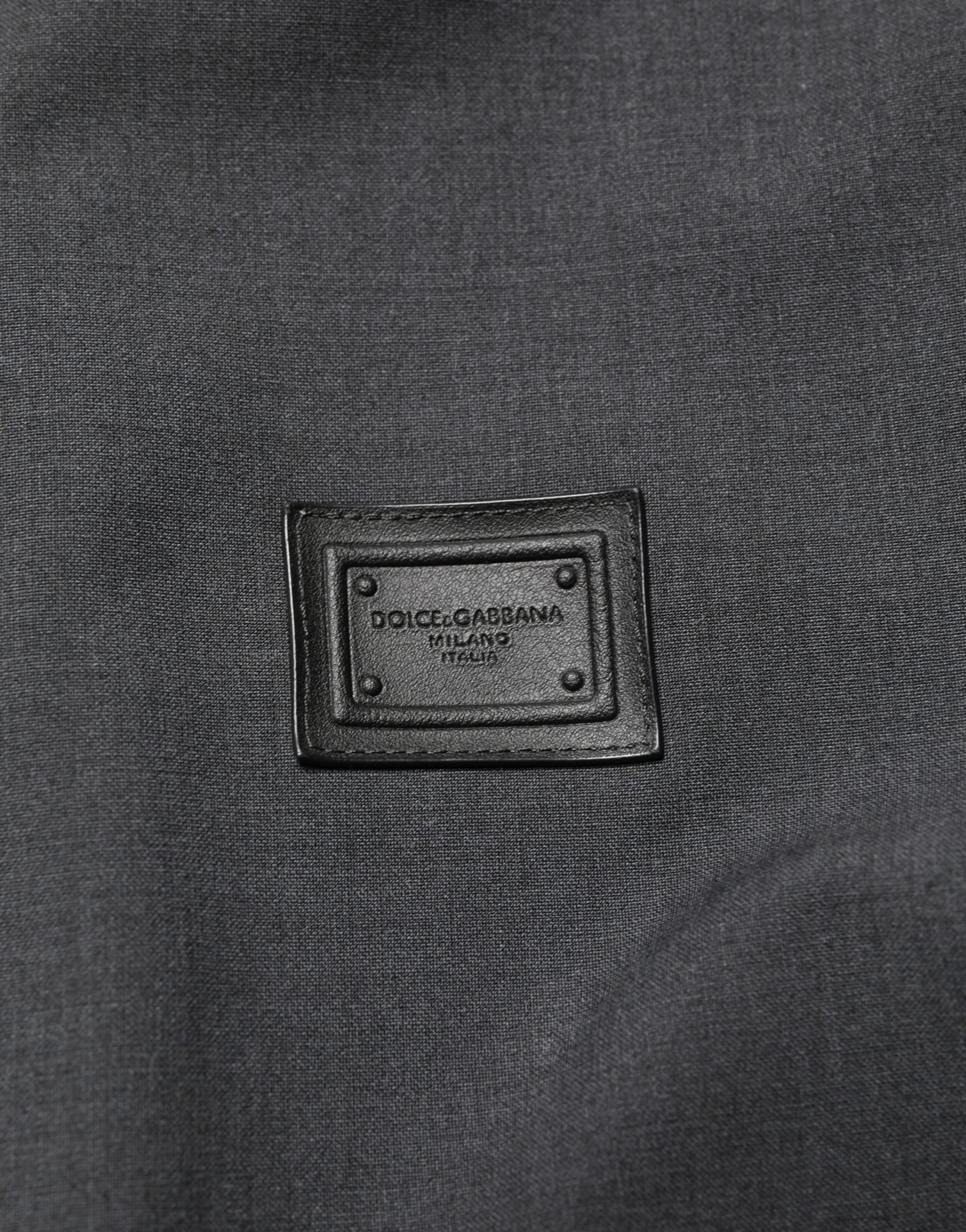 Dolce & Gabbana Schwarze Woll-Bomberjacke mit durchgehendem Reißverschluss und Logo für Herren