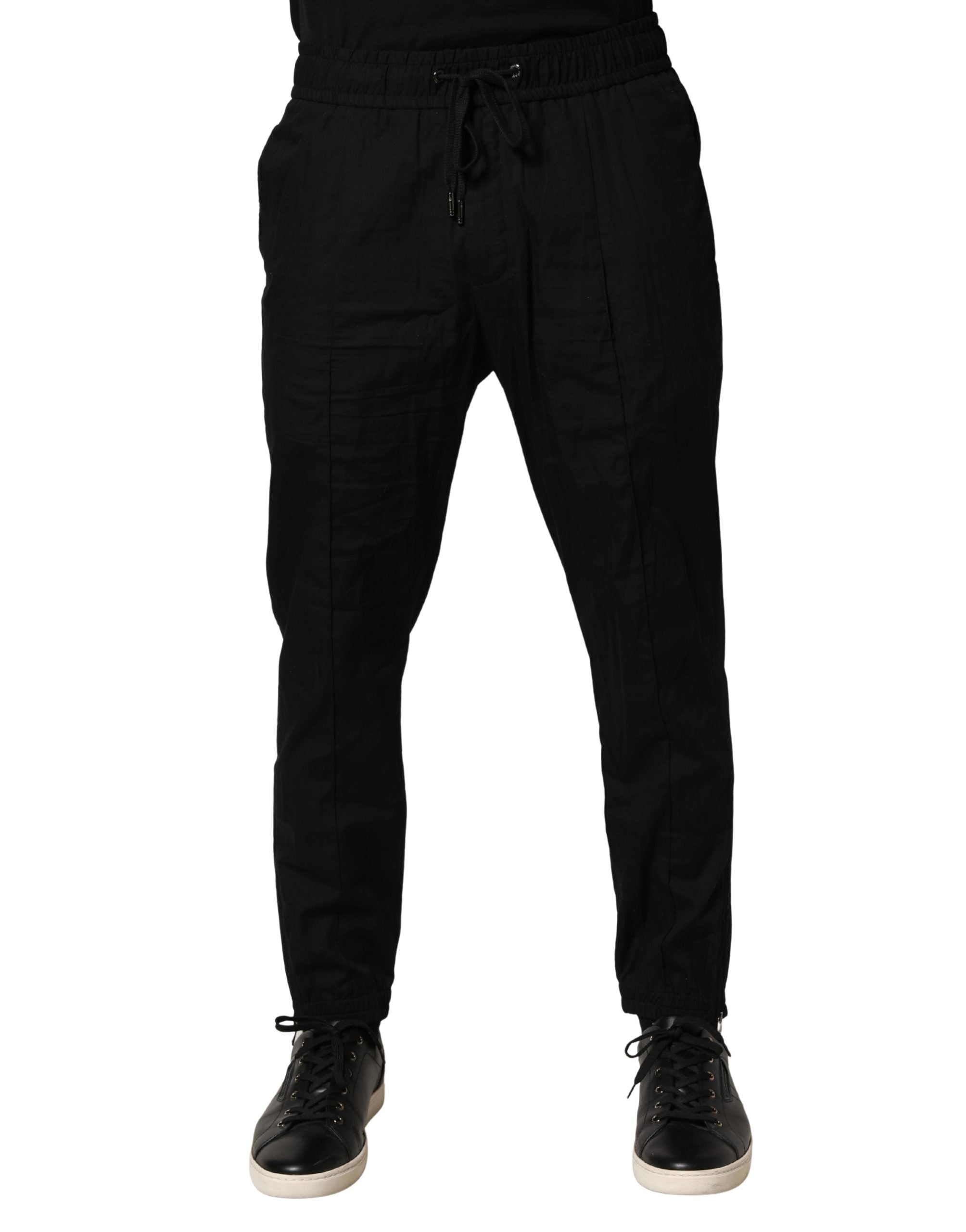 Dolce & Gabbana Schwarze Baumwoll Skinny Herren Jogger Hose