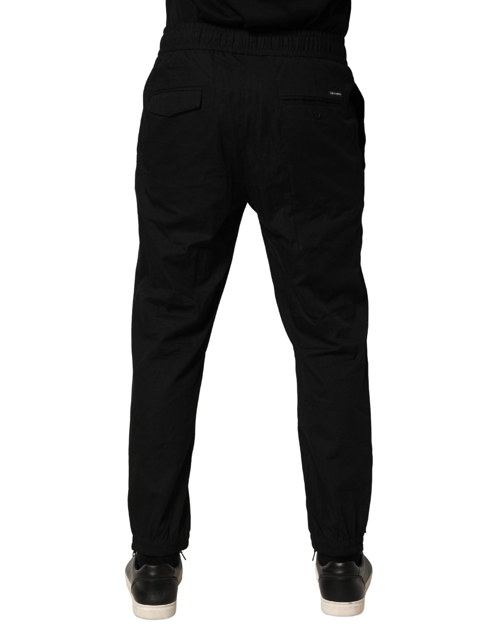 Dolce & Gabbana Schwarze Baumwoll Skinny Herren Jogger Hose