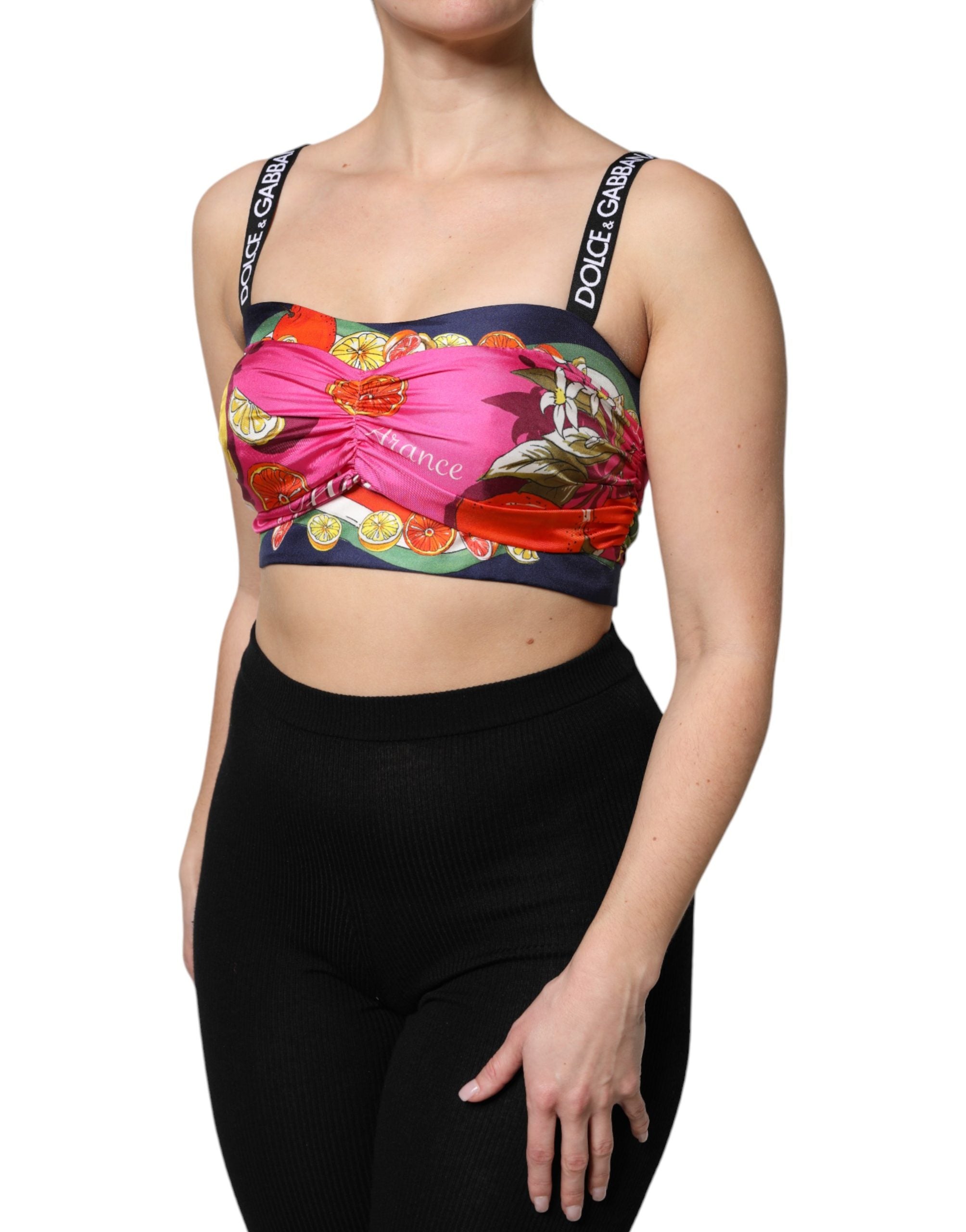 Dolce & Gabbana Mehrfarbiges Seiden-Bustier-Top im Corsagen-Stil