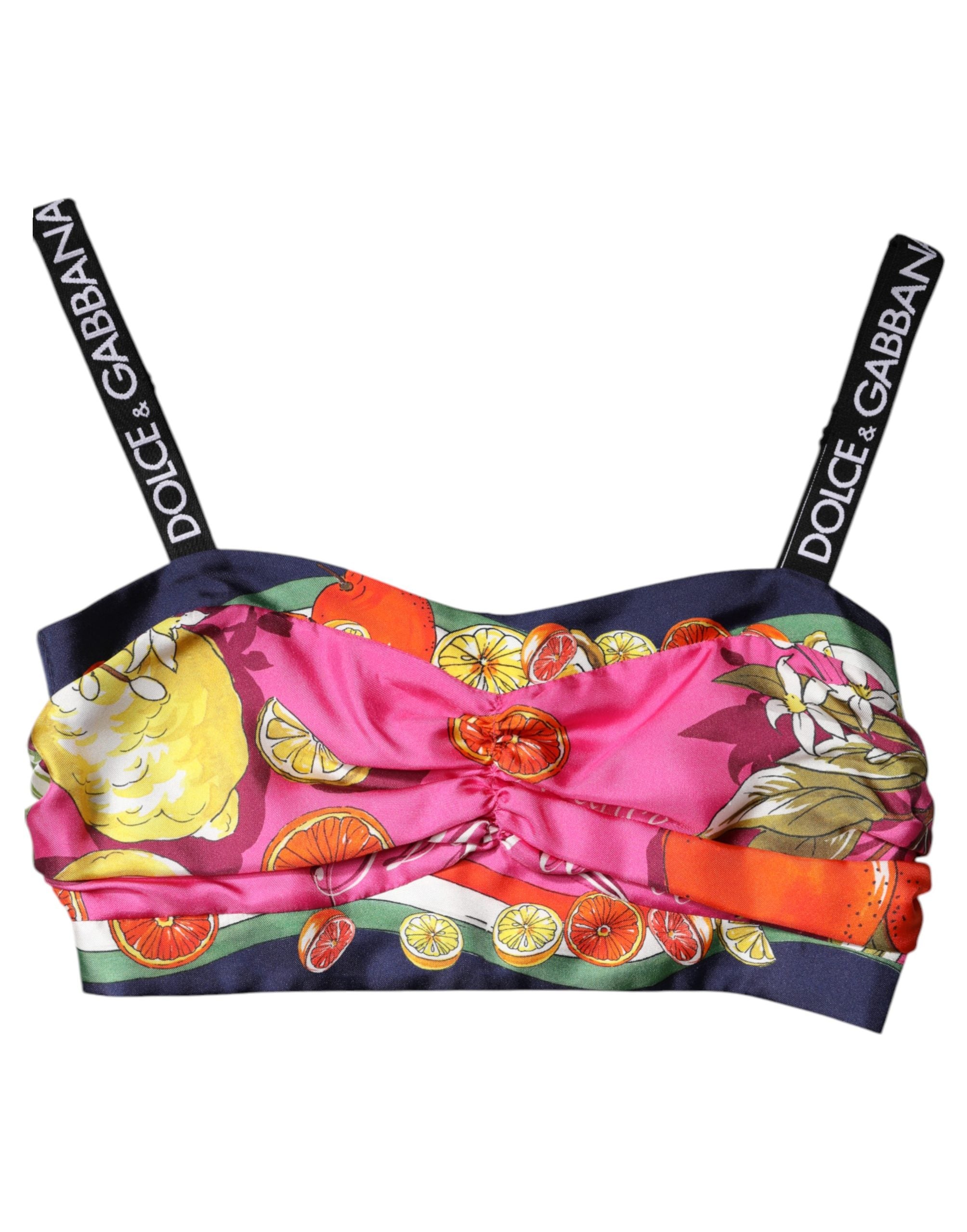 Dolce & Gabbana Mehrfarbiges Seiden-Bustier-Top im Corsagen-Stil