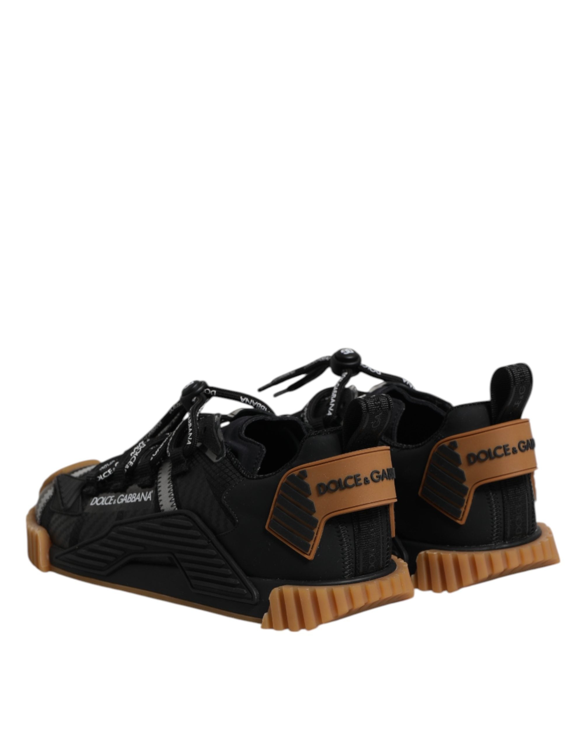 Dolce & Gabbana Schwarze NS1 Low-Top-Sneaker mit Logo-Schnürung