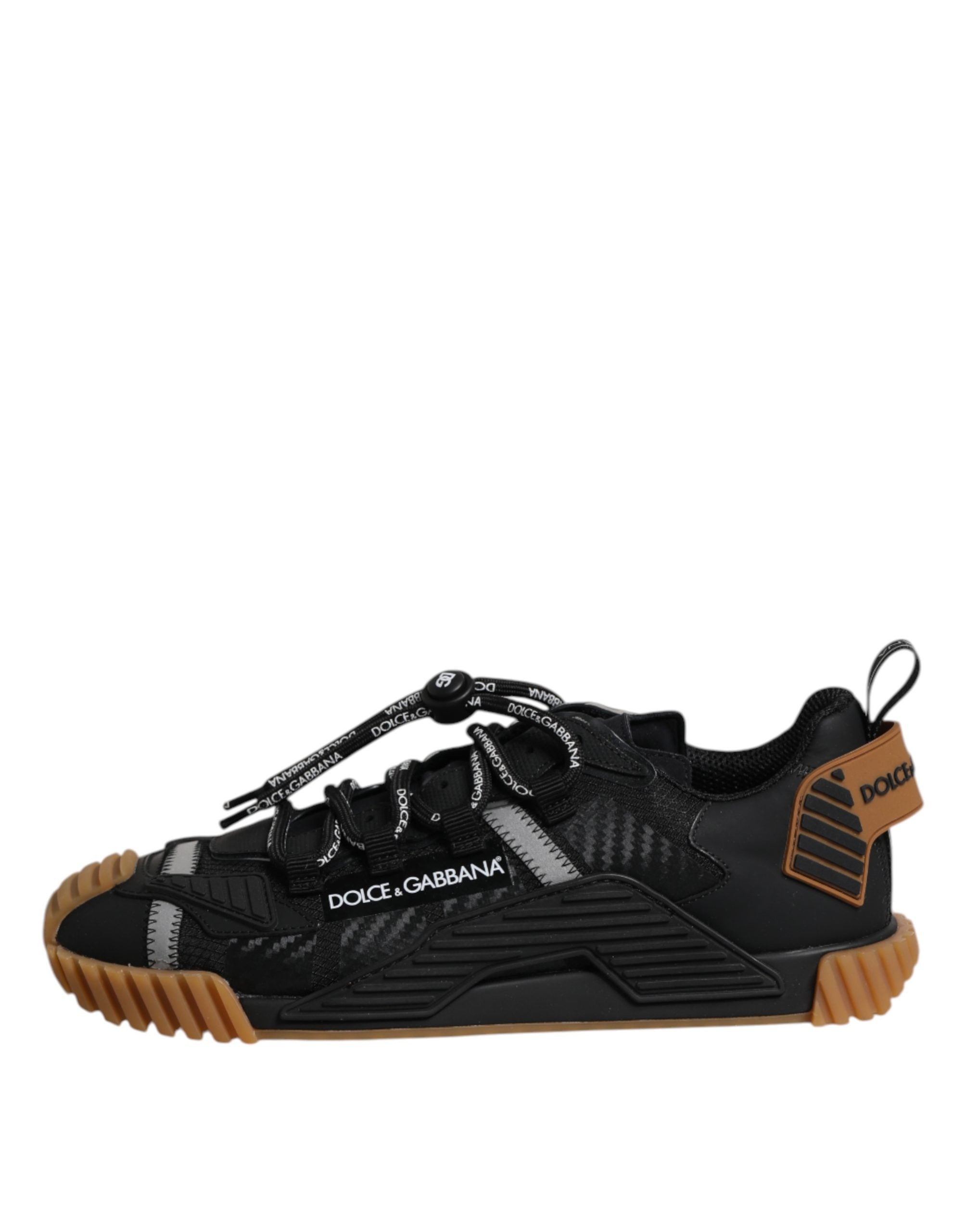 Dolce & Gabbana Schwarze NS1 Low-Top-Sneaker mit Logo-Schnürung