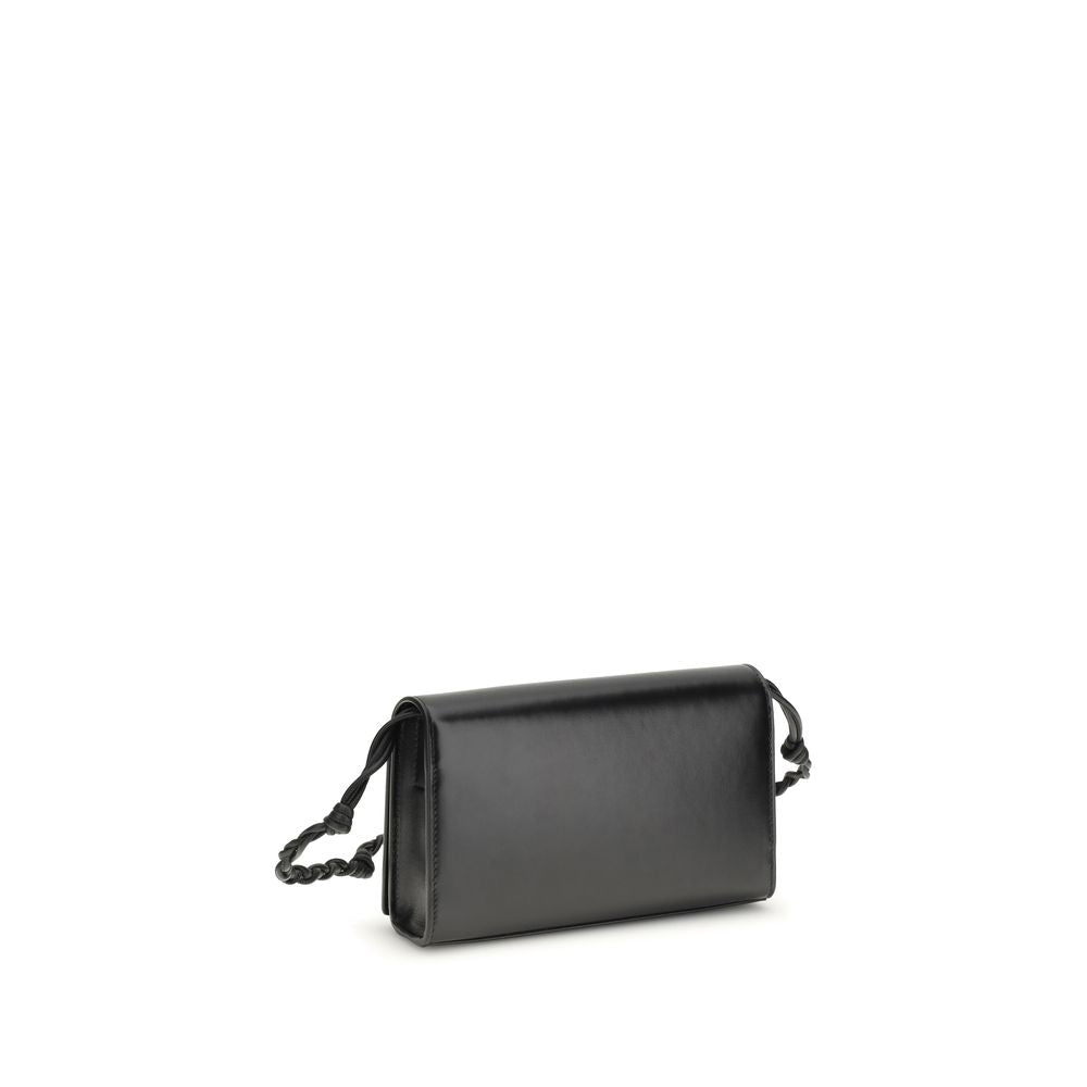 Jil Sander Schwarzes Kalbsleder Bos Taurus Portemonnaie