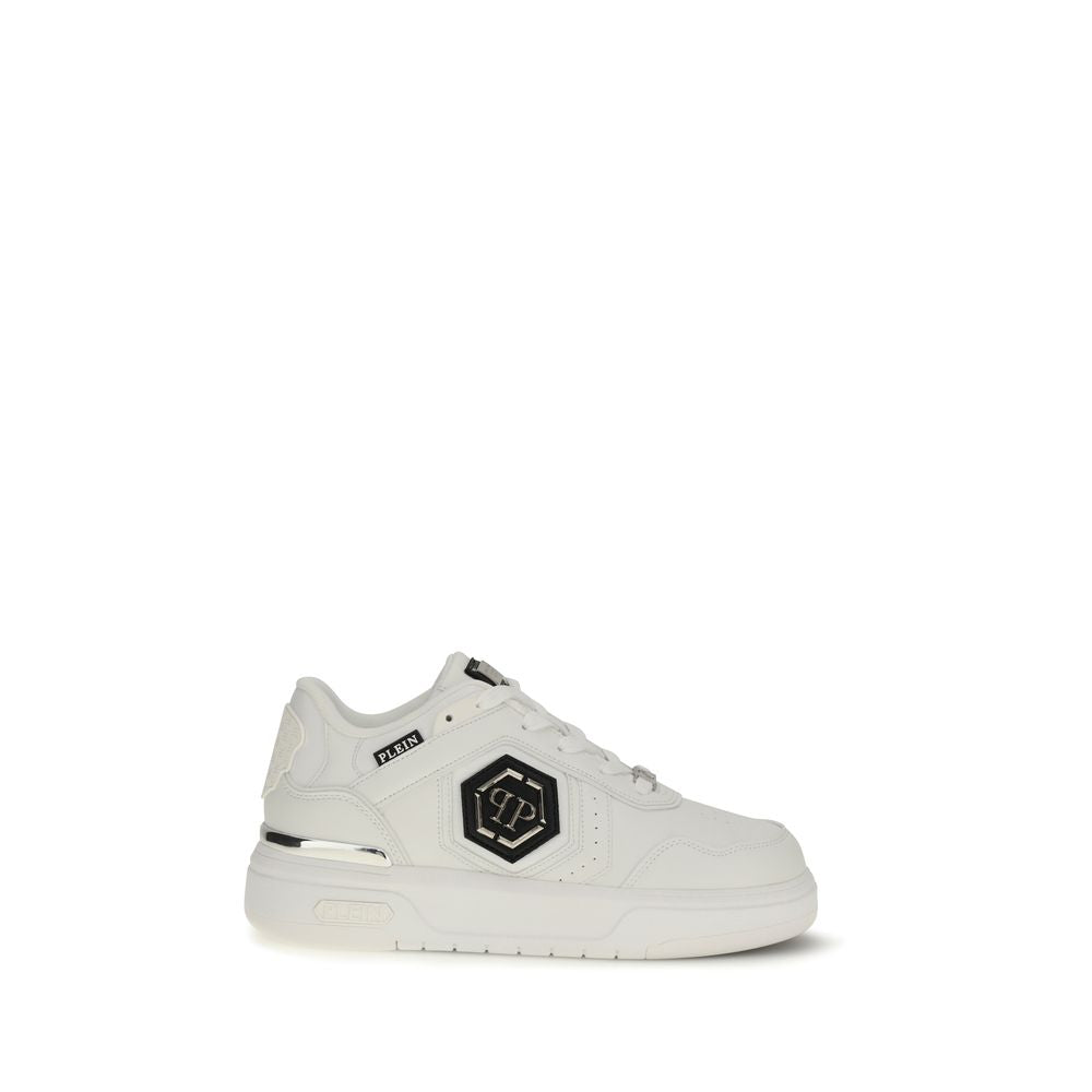 Philipp Plein Weiße Kalbsleder Bos Taurus Athletic Sneaker