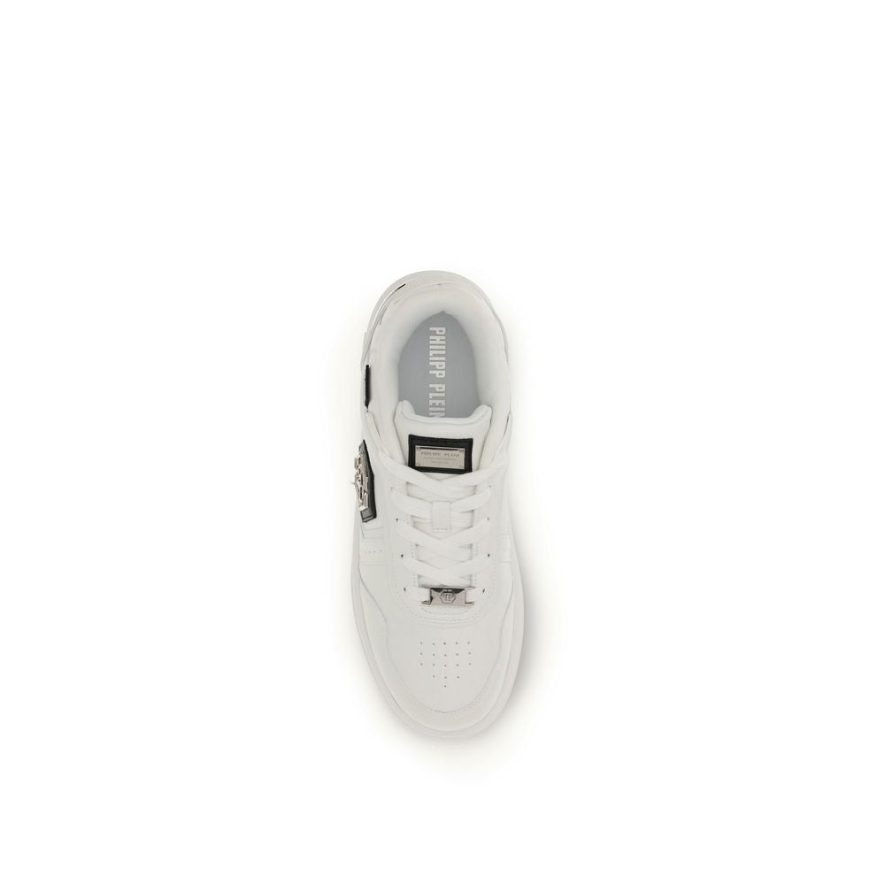 Philipp Plein Weiße Kalbsleder Bos Taurus Athletic Sneaker