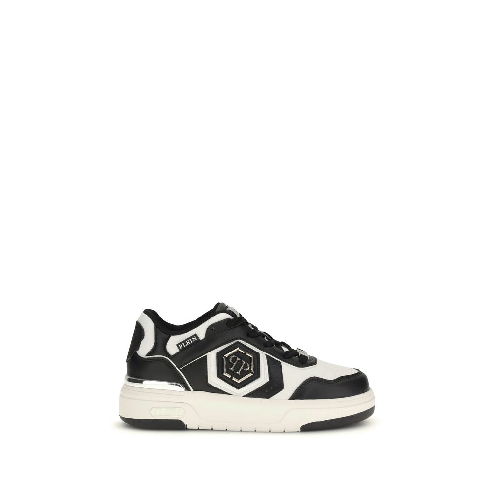 Philipp Plein Schwarze Bos Taurus Kalbsleder Sneaker