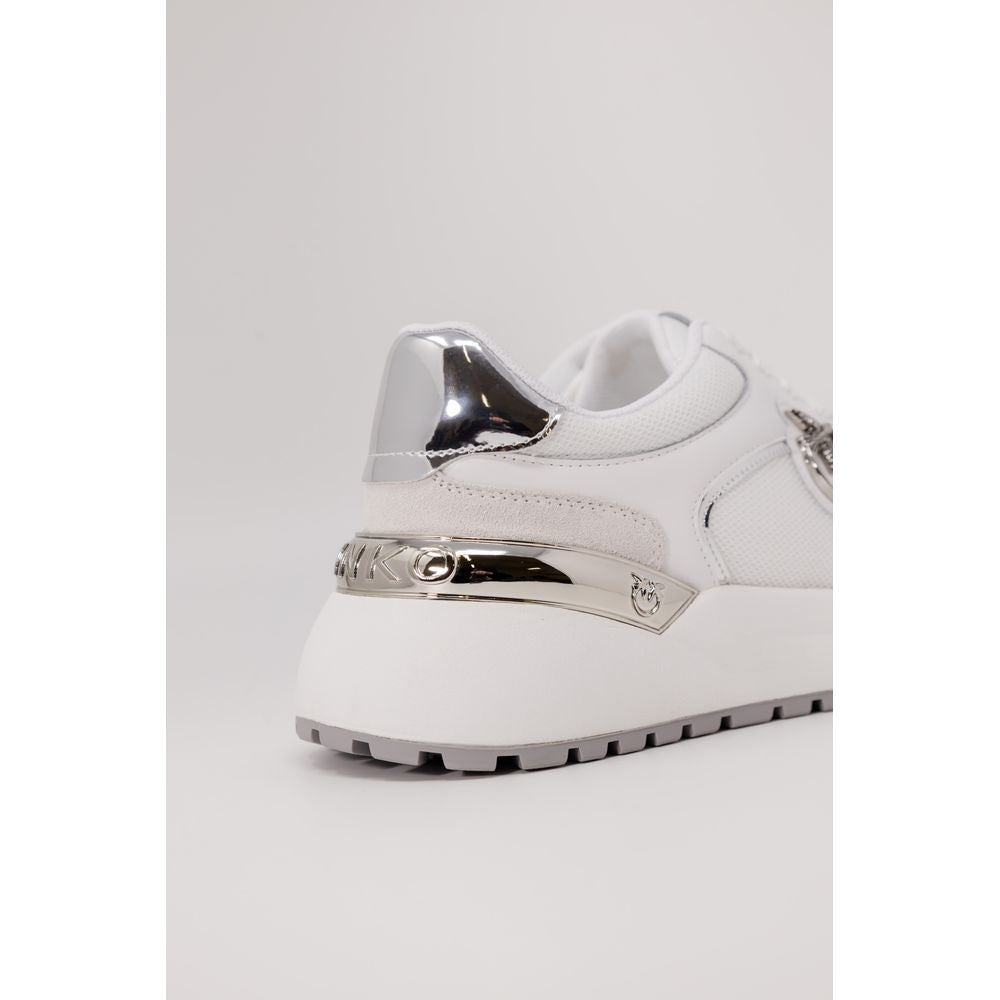 PINKO Weiße Low-Top-Sneaker aus Leder