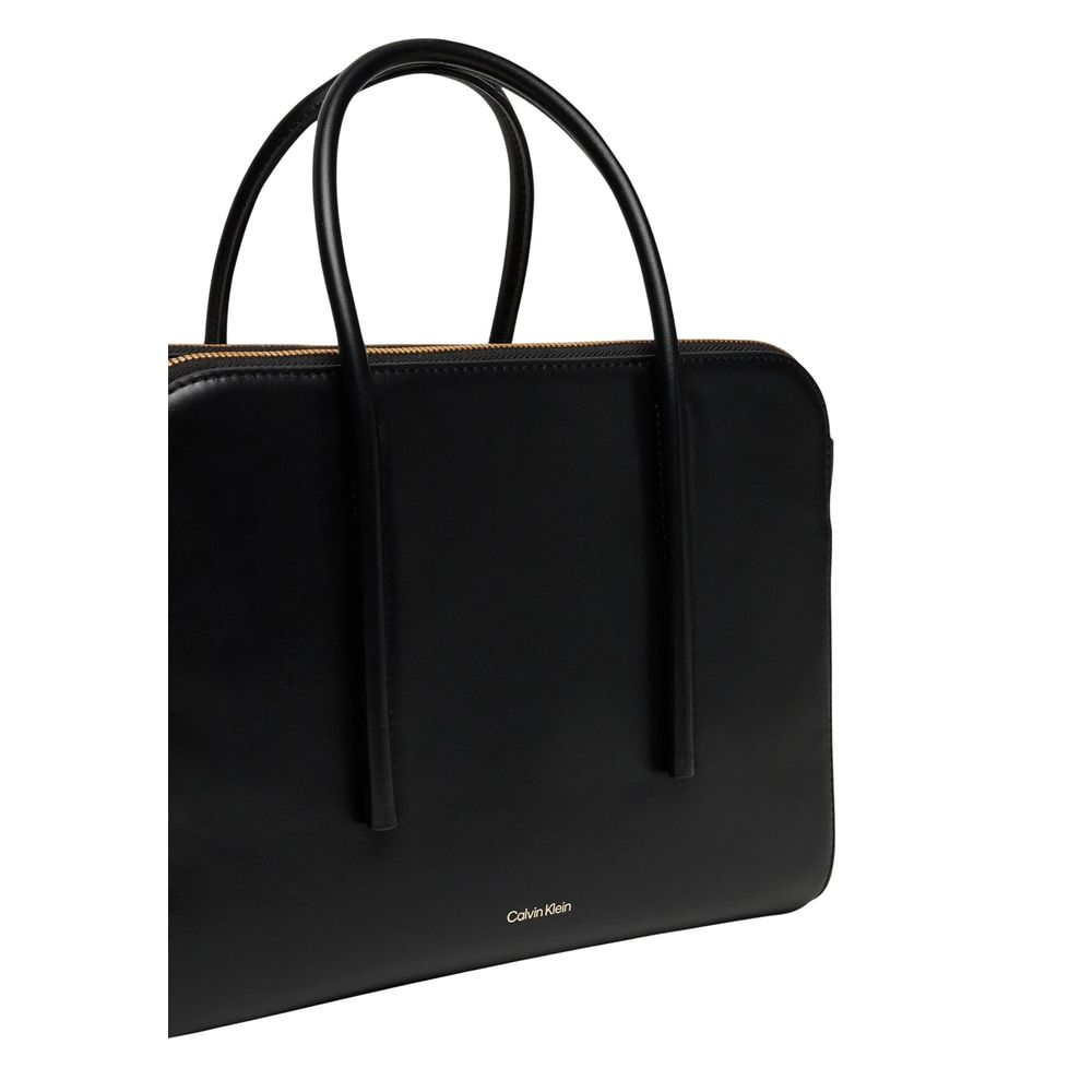Calvin Klein Schwarze Lederhandtasche