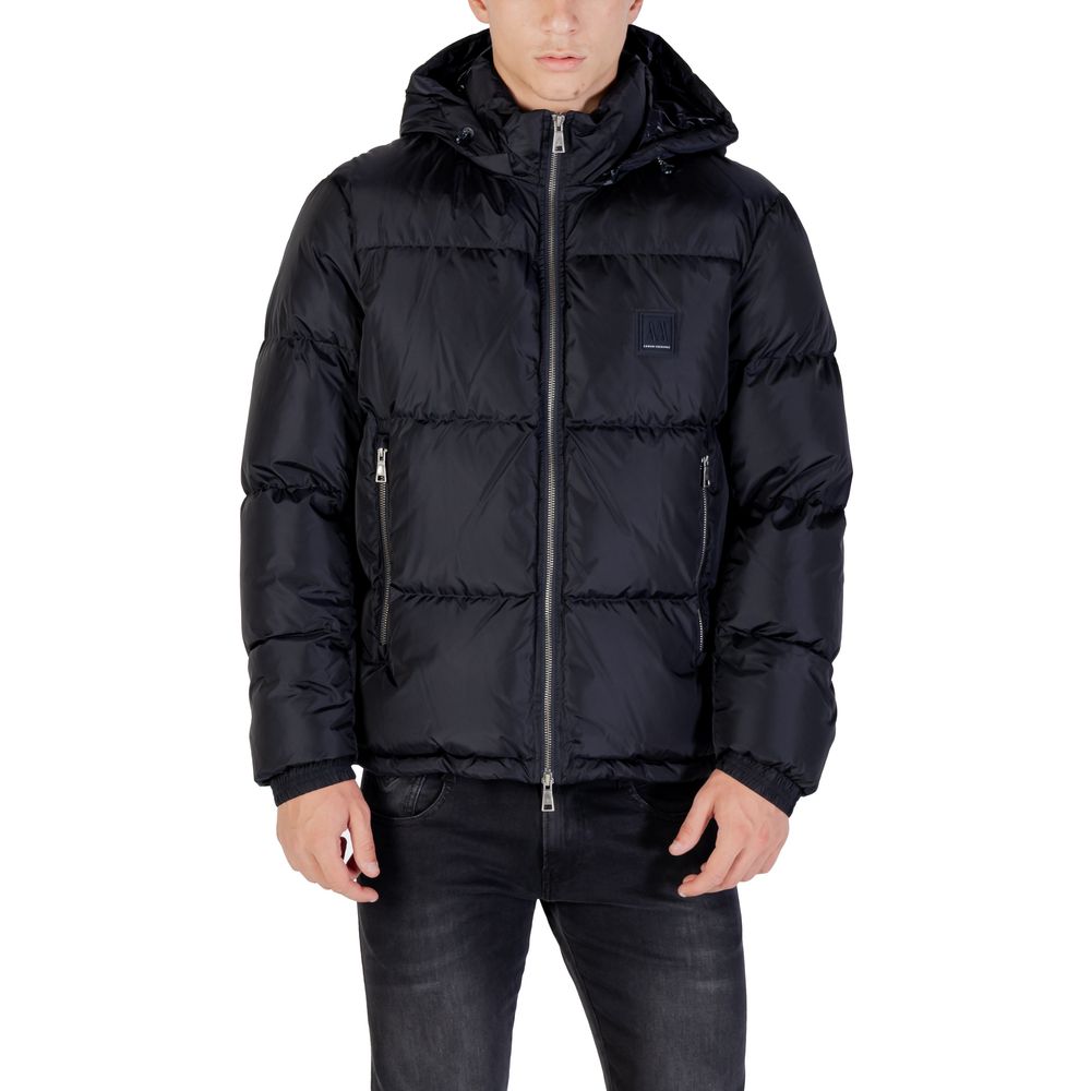 Armani Exchange Blauer Mantel aus Polyamid