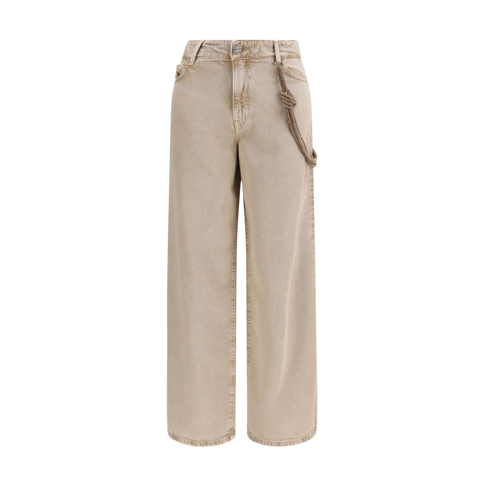 PINKO Beige Baumwoll Jeans im Relaxed Fit