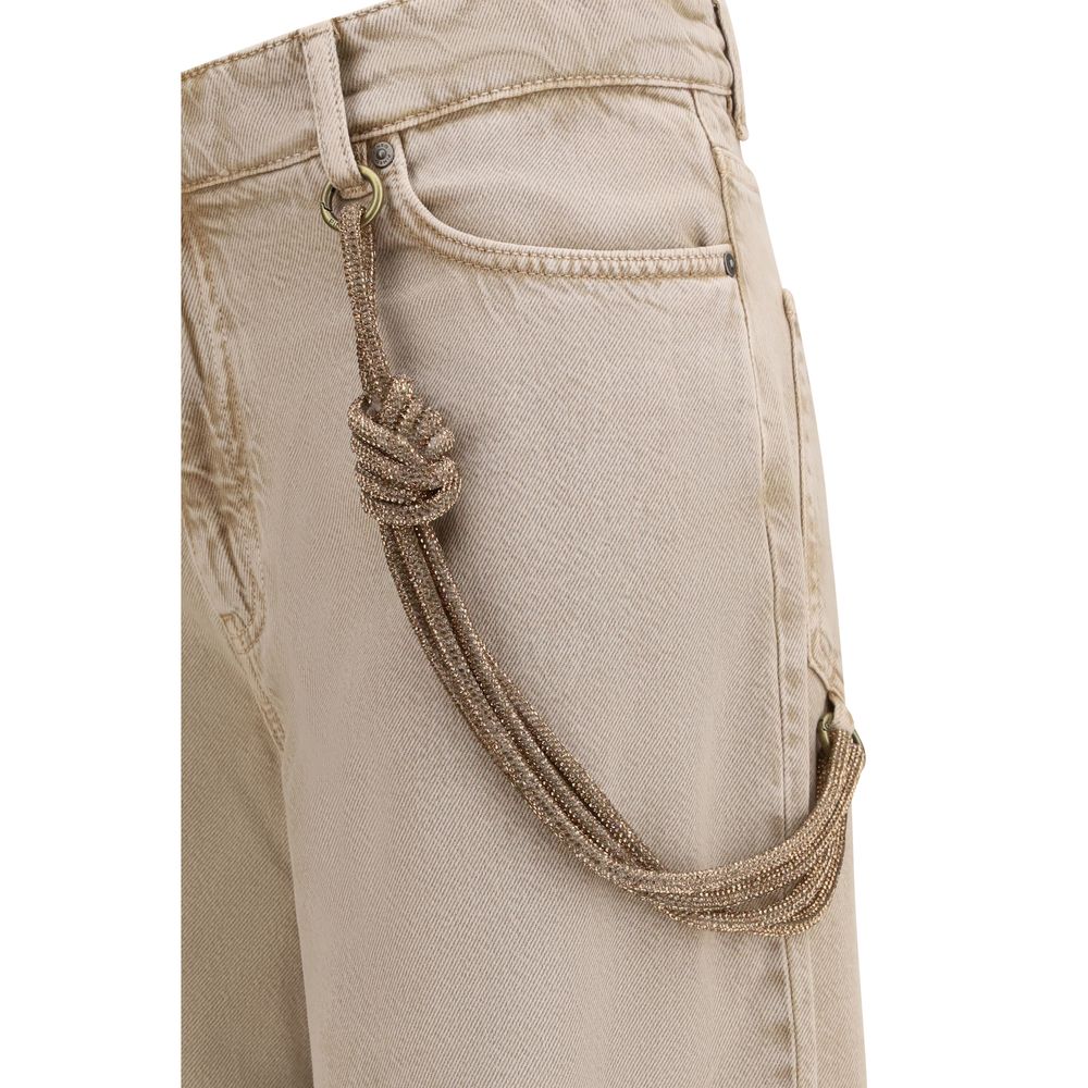 PINKO Beige Baumwoll Jeans im Relaxed Fit