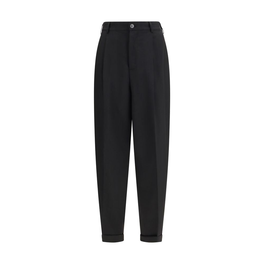 Marni Schwarze Hose aus Fleece-Wolle
