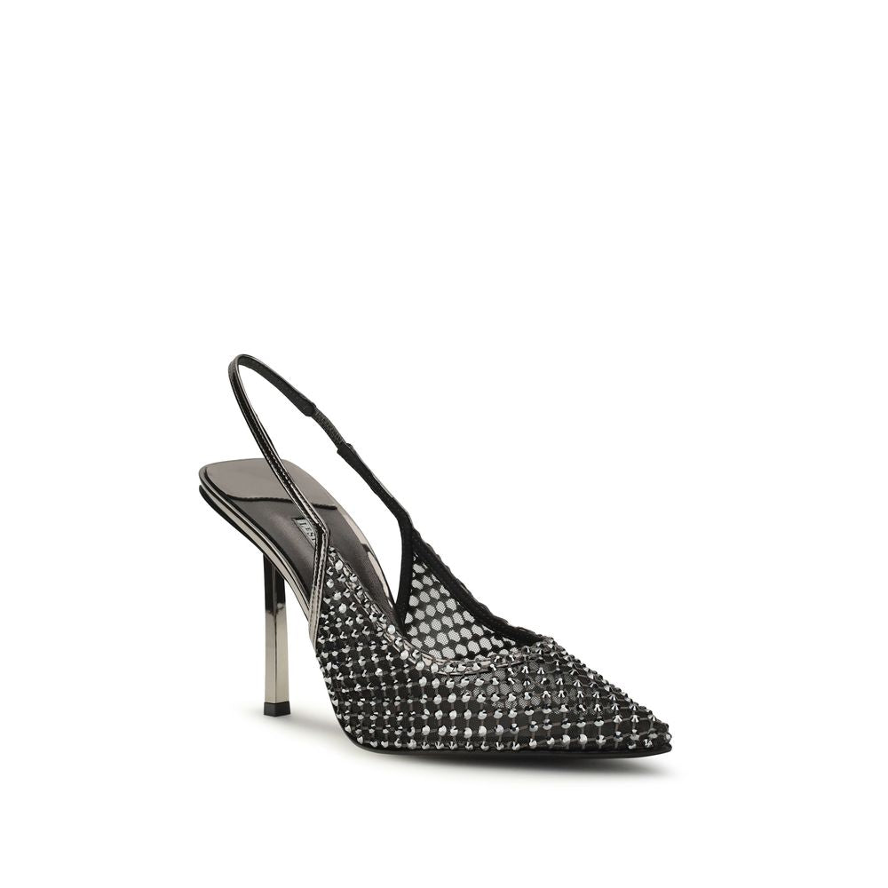 LE SILLA Schwarze Pumps aus Nylon mit hohem Absatz