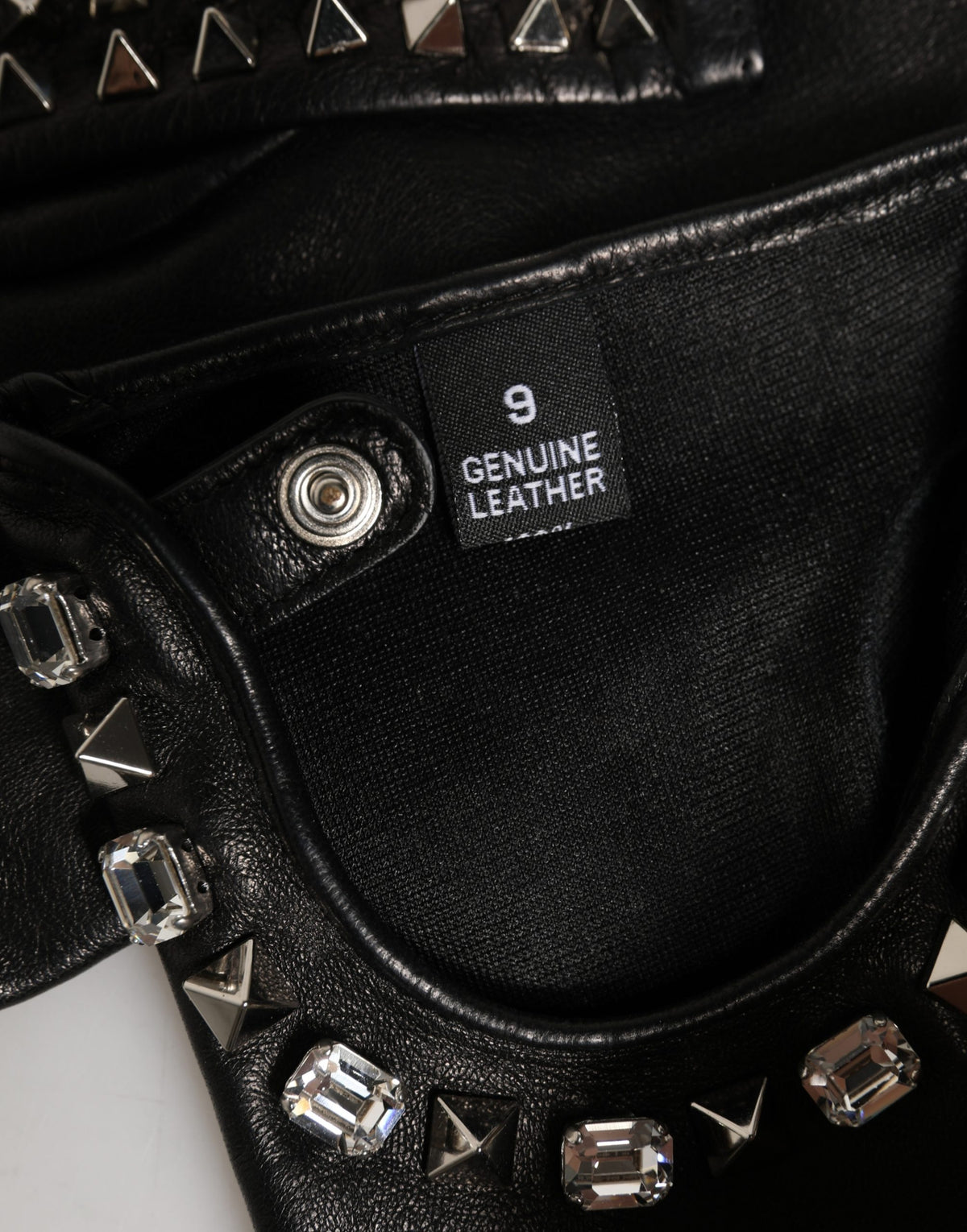 Dolce & Gabbana Schwarze bestickte Fausthandschuhe für Damen, Handgelenklänge