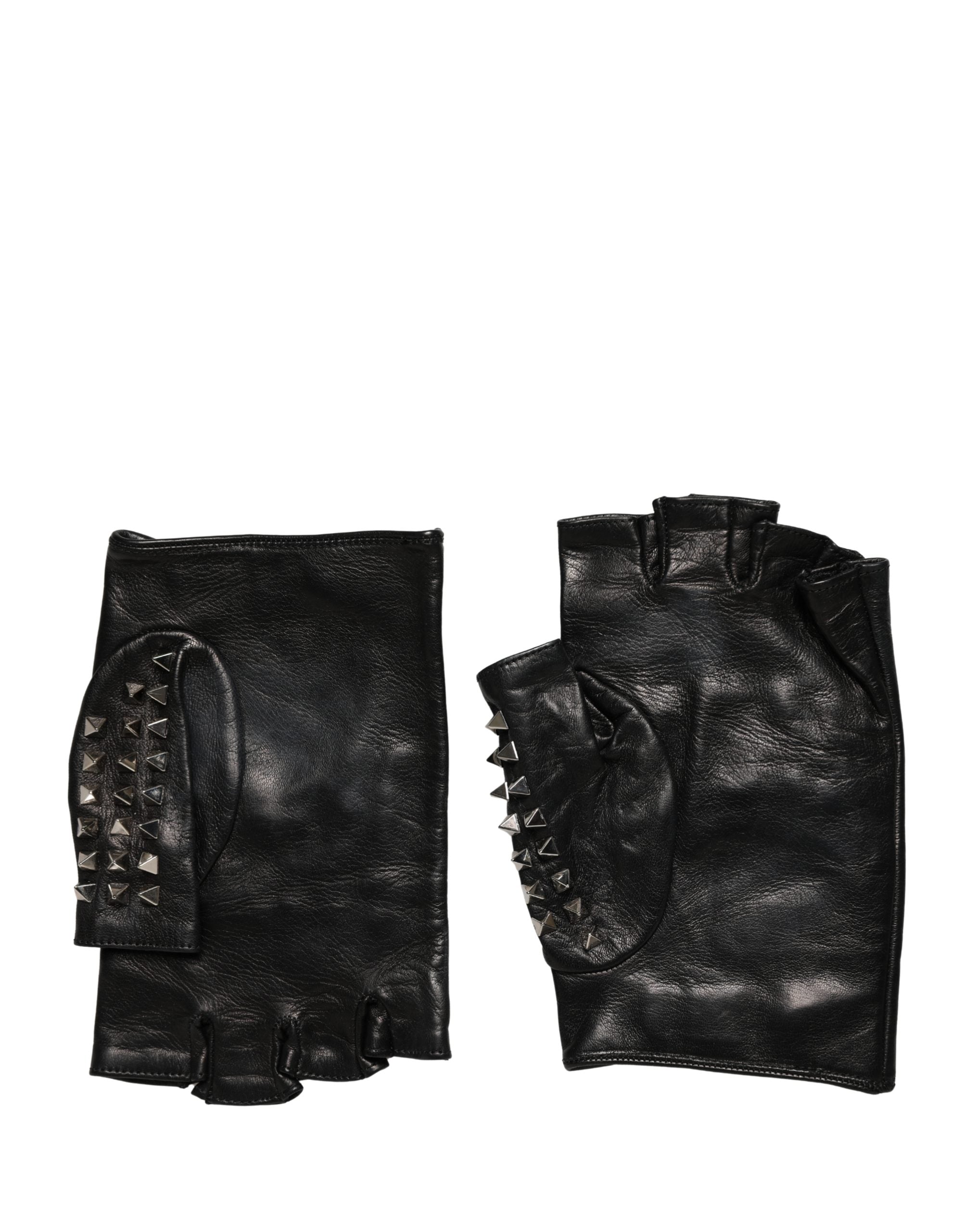 Dolce & Gabbana Schwarze bestickte Fausthandschuhe für Damen, Handgelenklänge