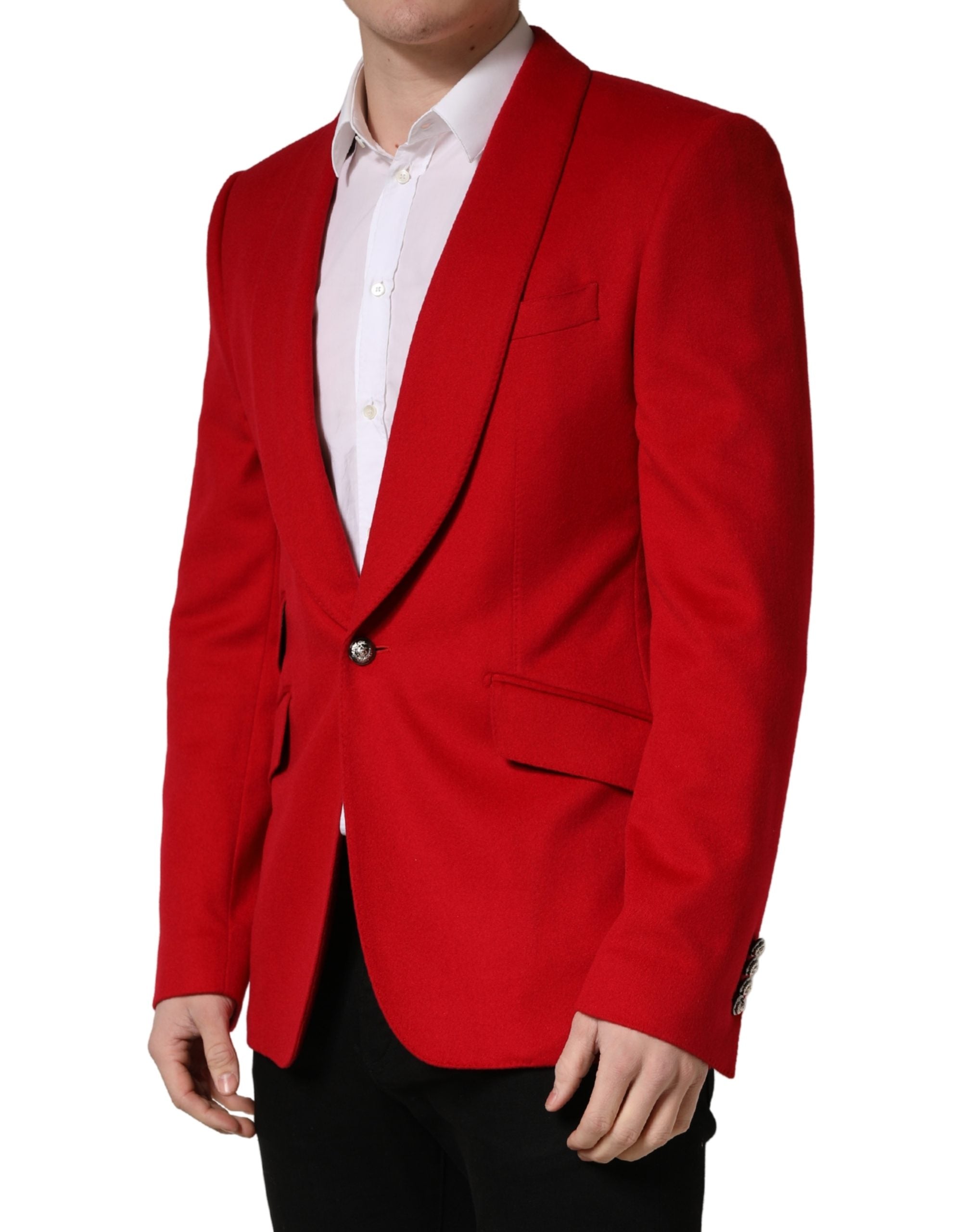 Dolce & Gabbana Roter Kaschmir-Sakko mit einem Knopf