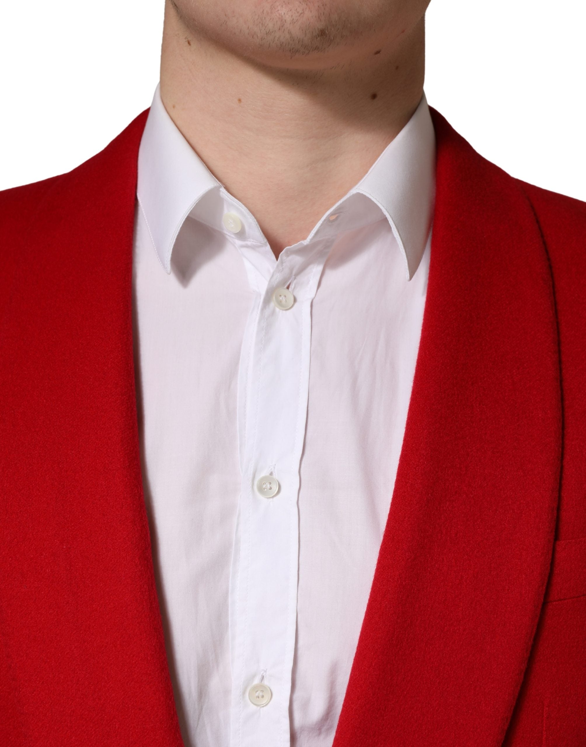 Dolce & Gabbana Roter Kaschmir-Sakko mit einem Knopf